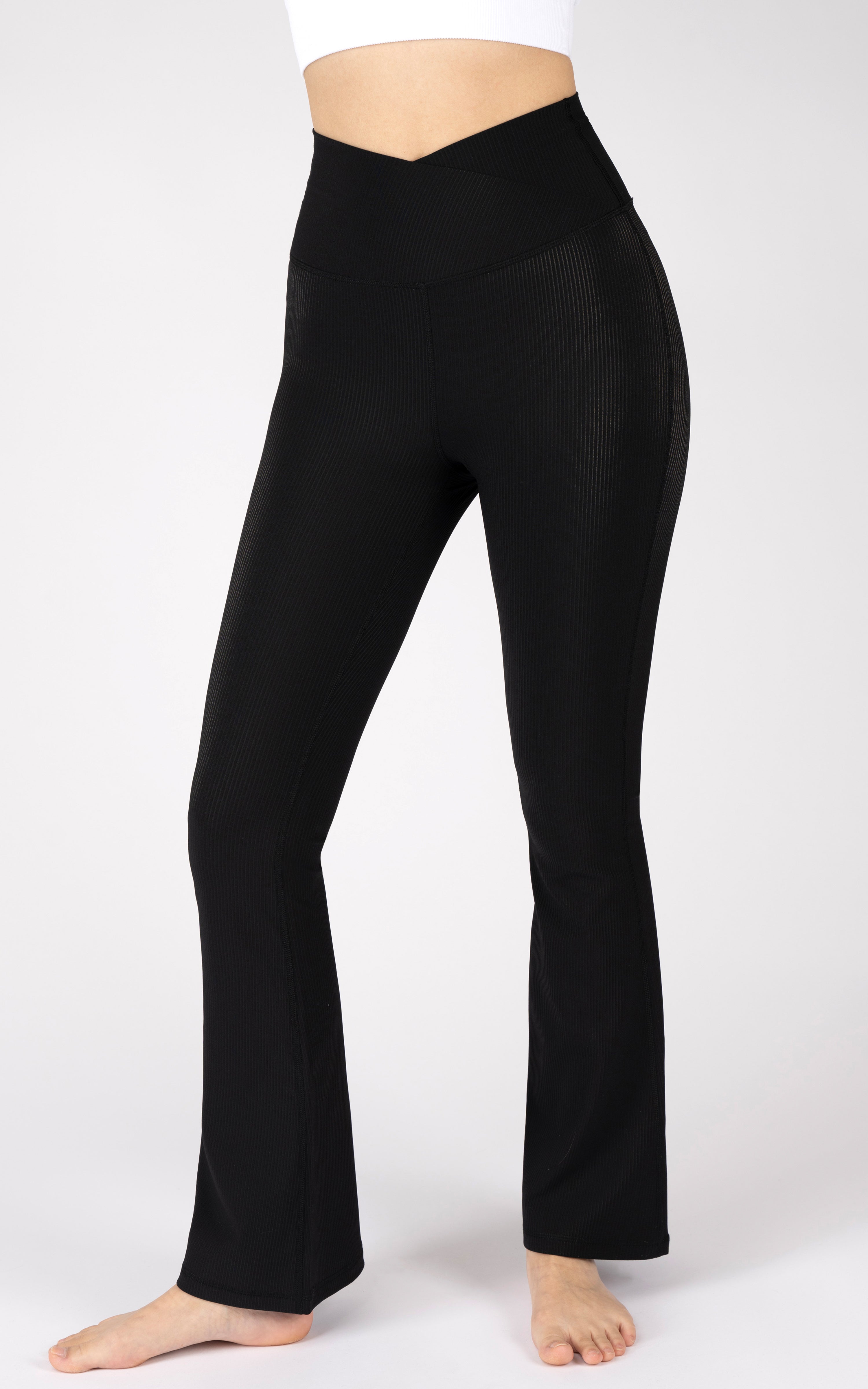 90 Degree By Reflex Superflex Madison Crossover Flared Leggings In