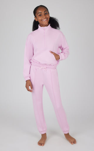 Girls 2 Piece  Scuba Carolina Half Zip Sweatshirt and Scuba Carolina Jogger Set