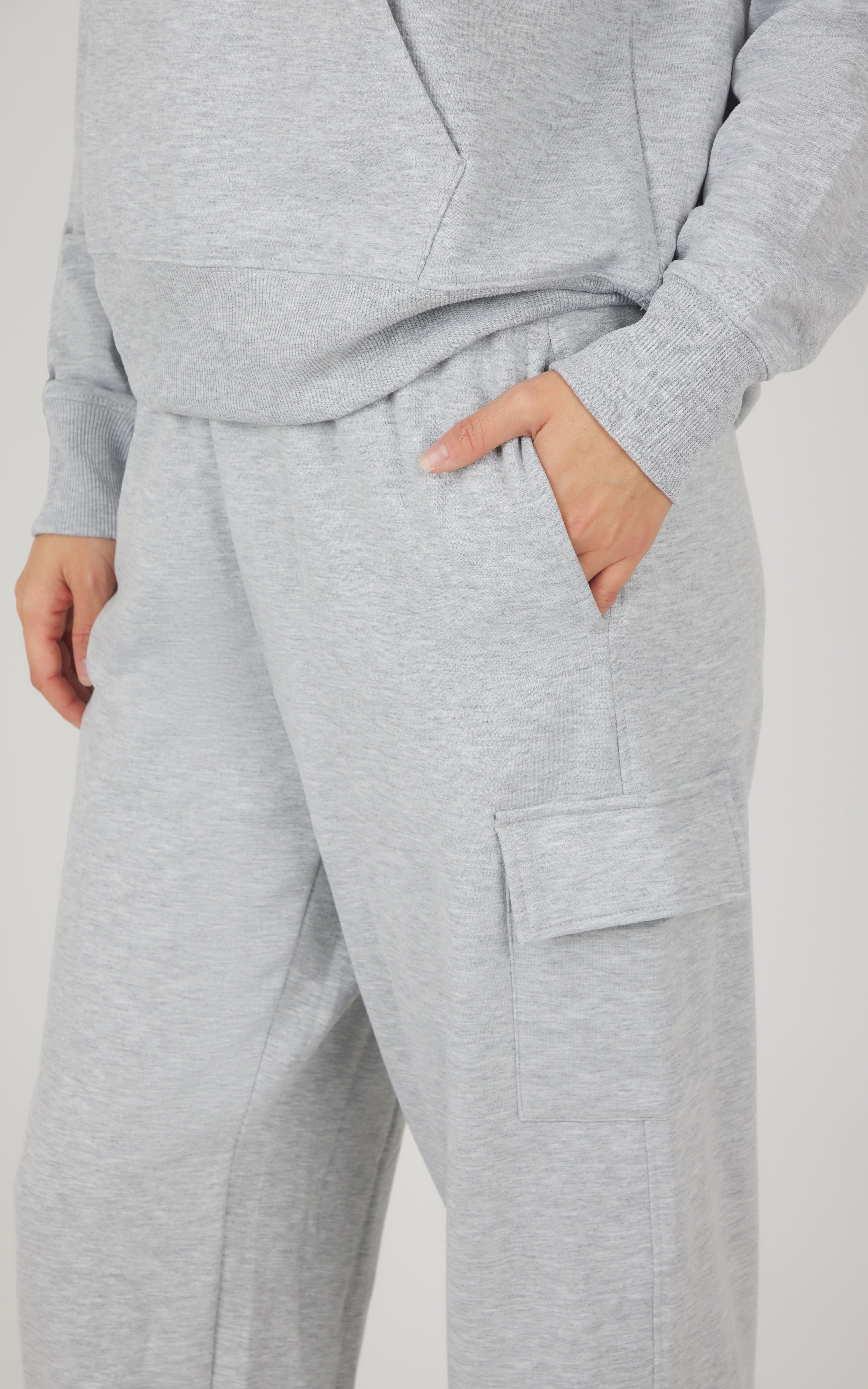 2 Piece Brushed Terry Time Off Perfect Hoodie and Brushed Terry Roadside Oversized Cargo Jogger Set