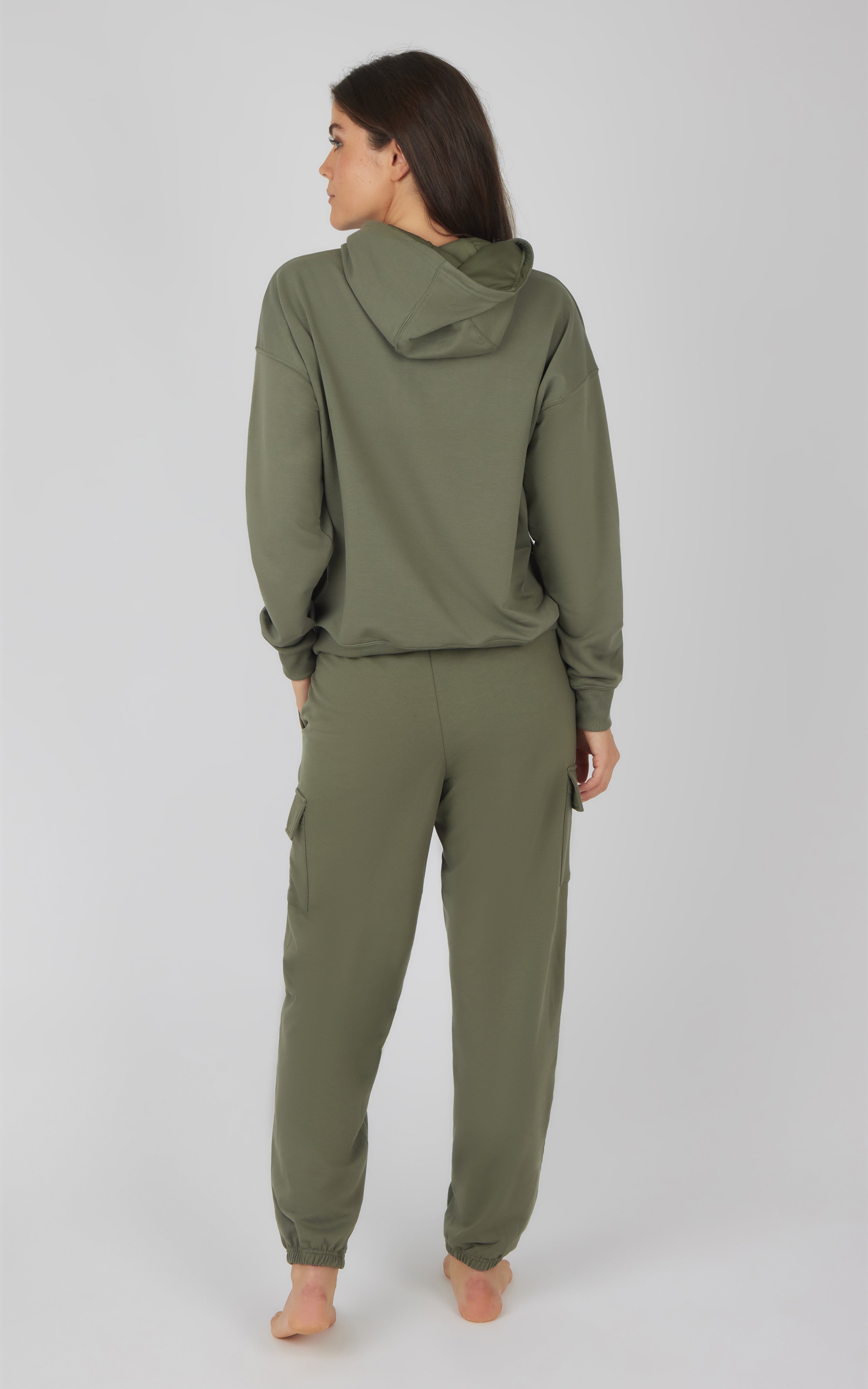 2 Piece Brushed Terry Time Off Perfect Hoodie and Brushed Terry Roadside Oversized Cargo Jogger Set