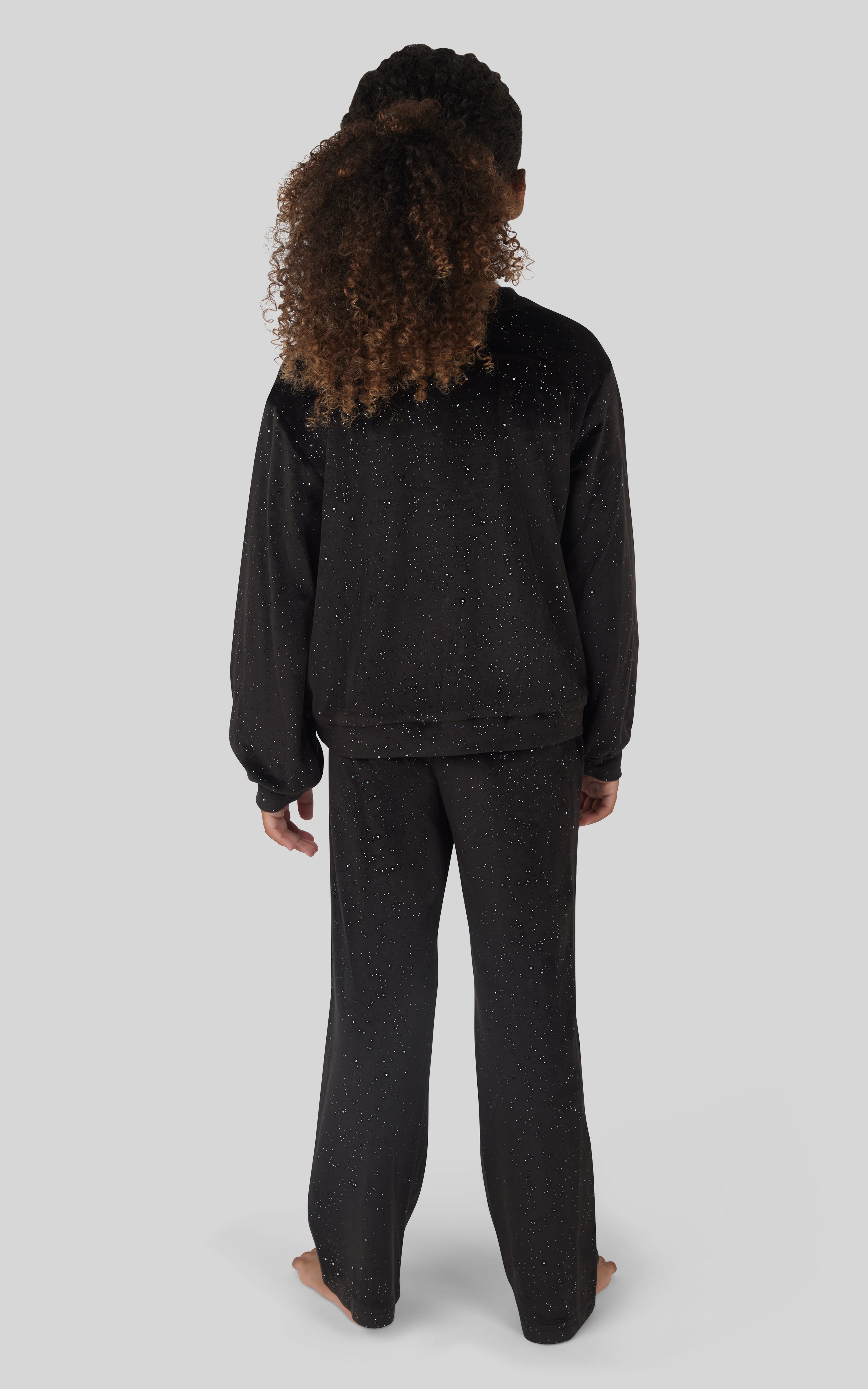 4-6x  2 Piece Speckled Velour Darling Crew Neck and Speckled Velour Pant Set