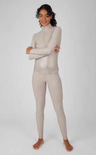 2 Piece Foil Half Zip Pullover and Full Length Legging Set