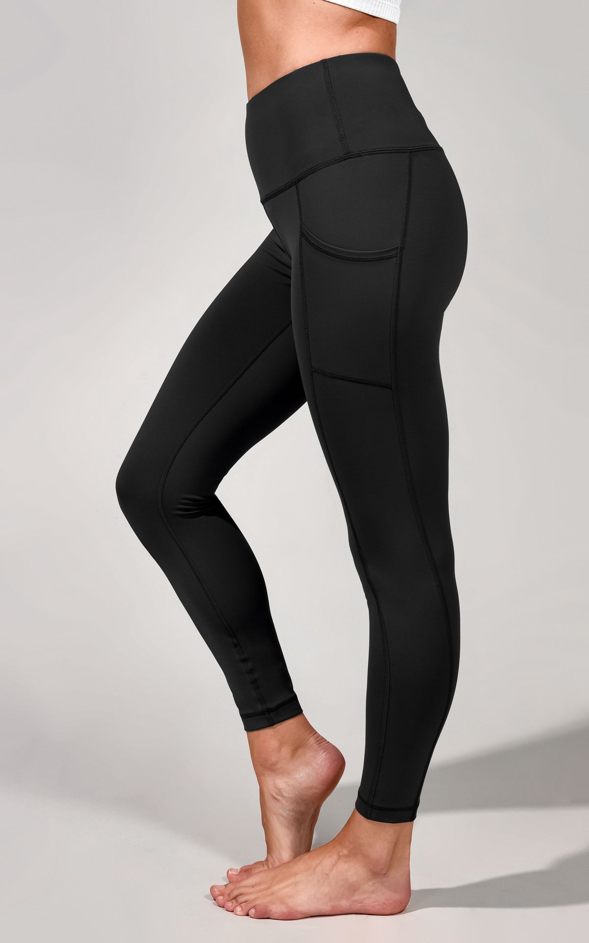 Squat Proof Interlink High Waist 78 Ankle Legging With Side Pockets 90 Degree By Reflex 5501