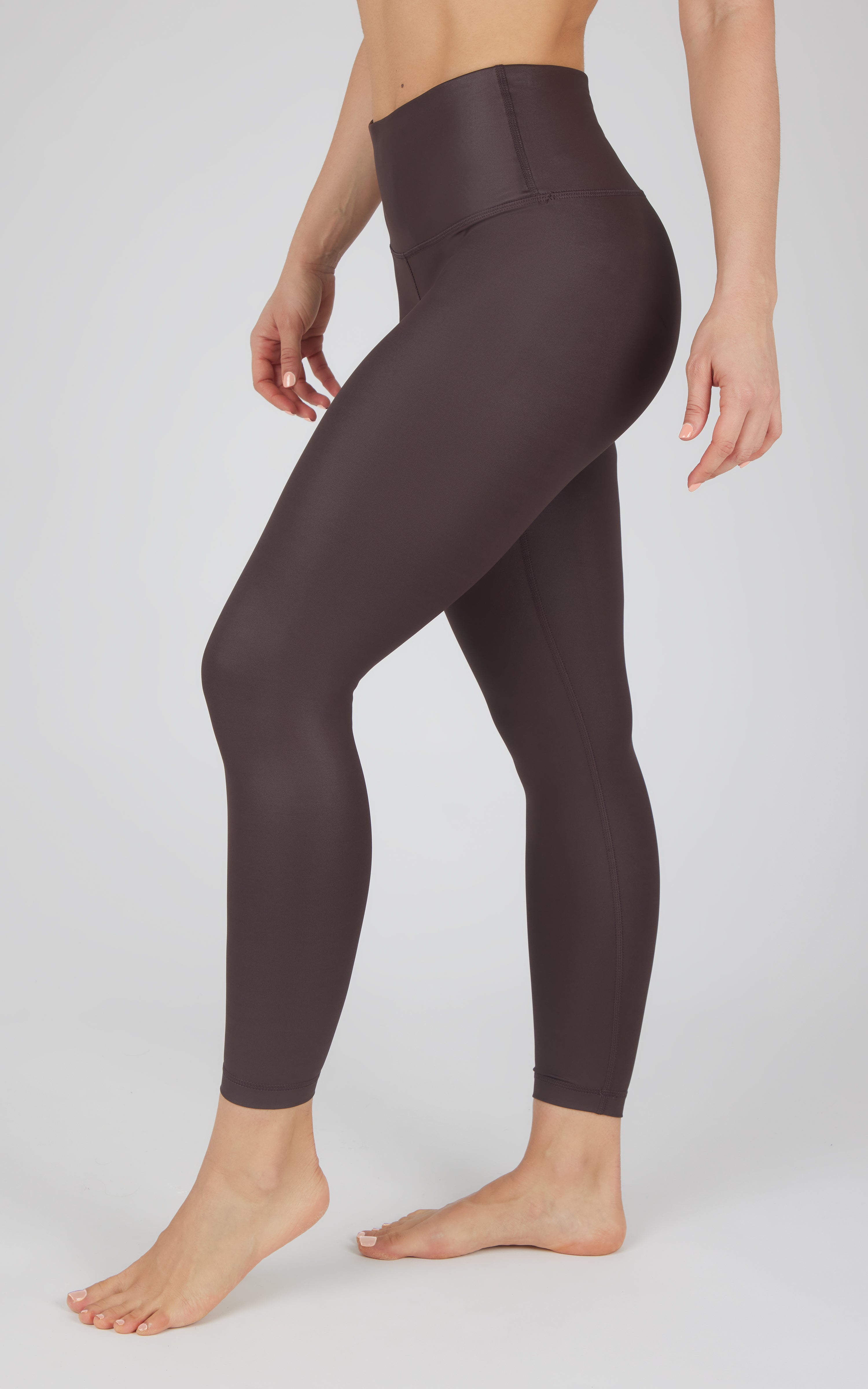 Interlink Faux Leather High Waist Cire Ankle Legging