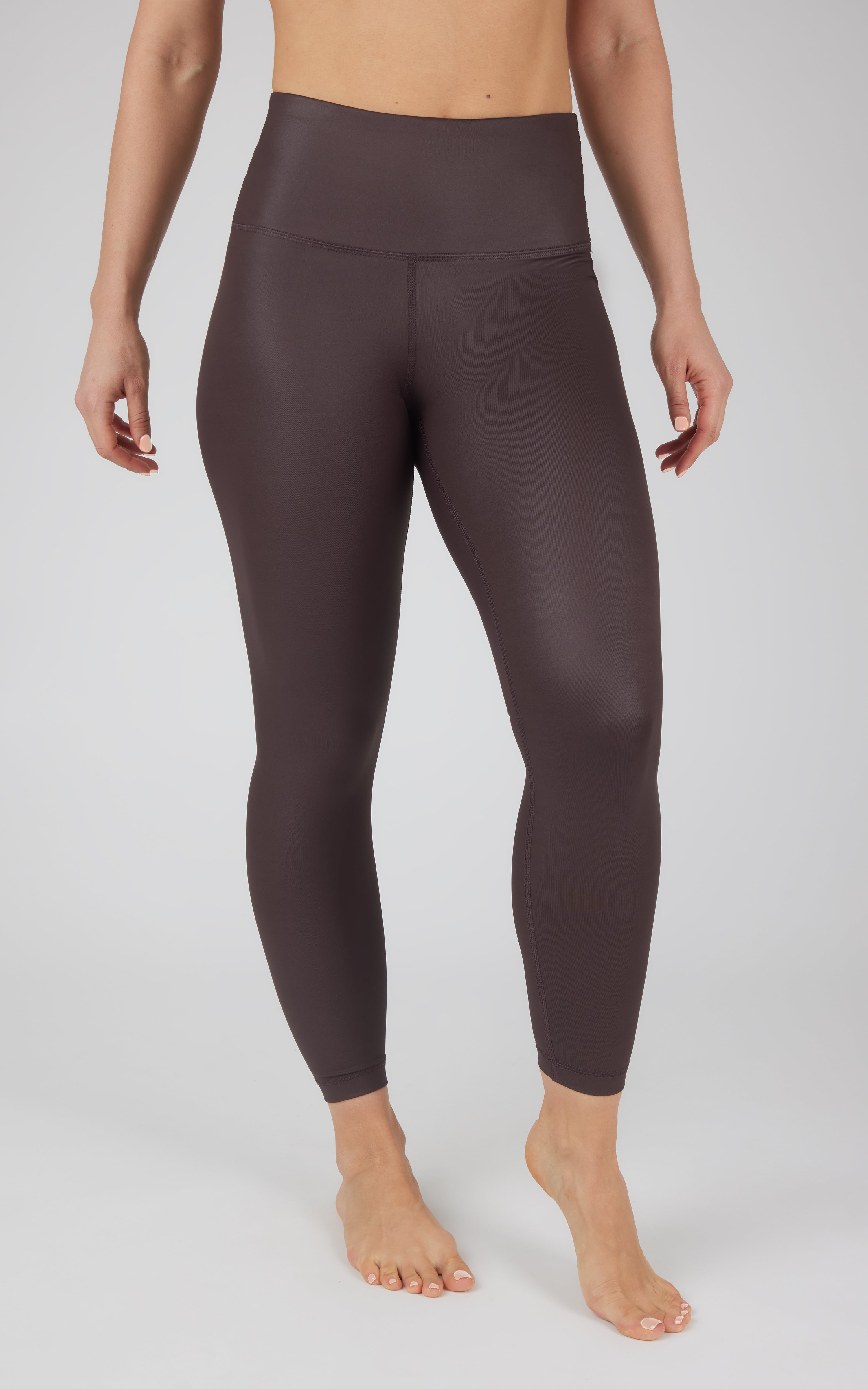 Interlink Faux Leather High Waist Cire Ankle Legging