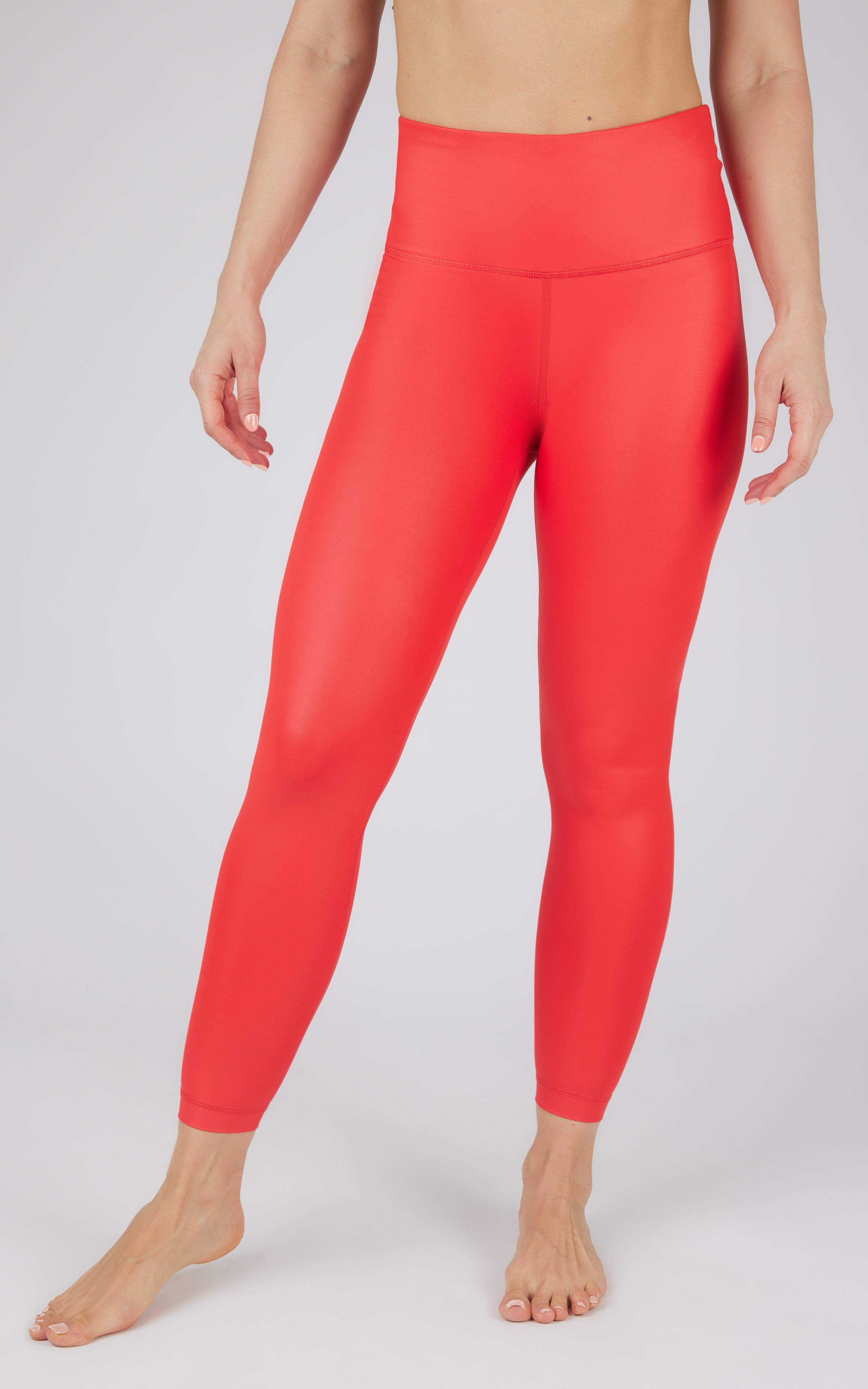 Interlink Faux Leather High Waist Cire Ankle Legging