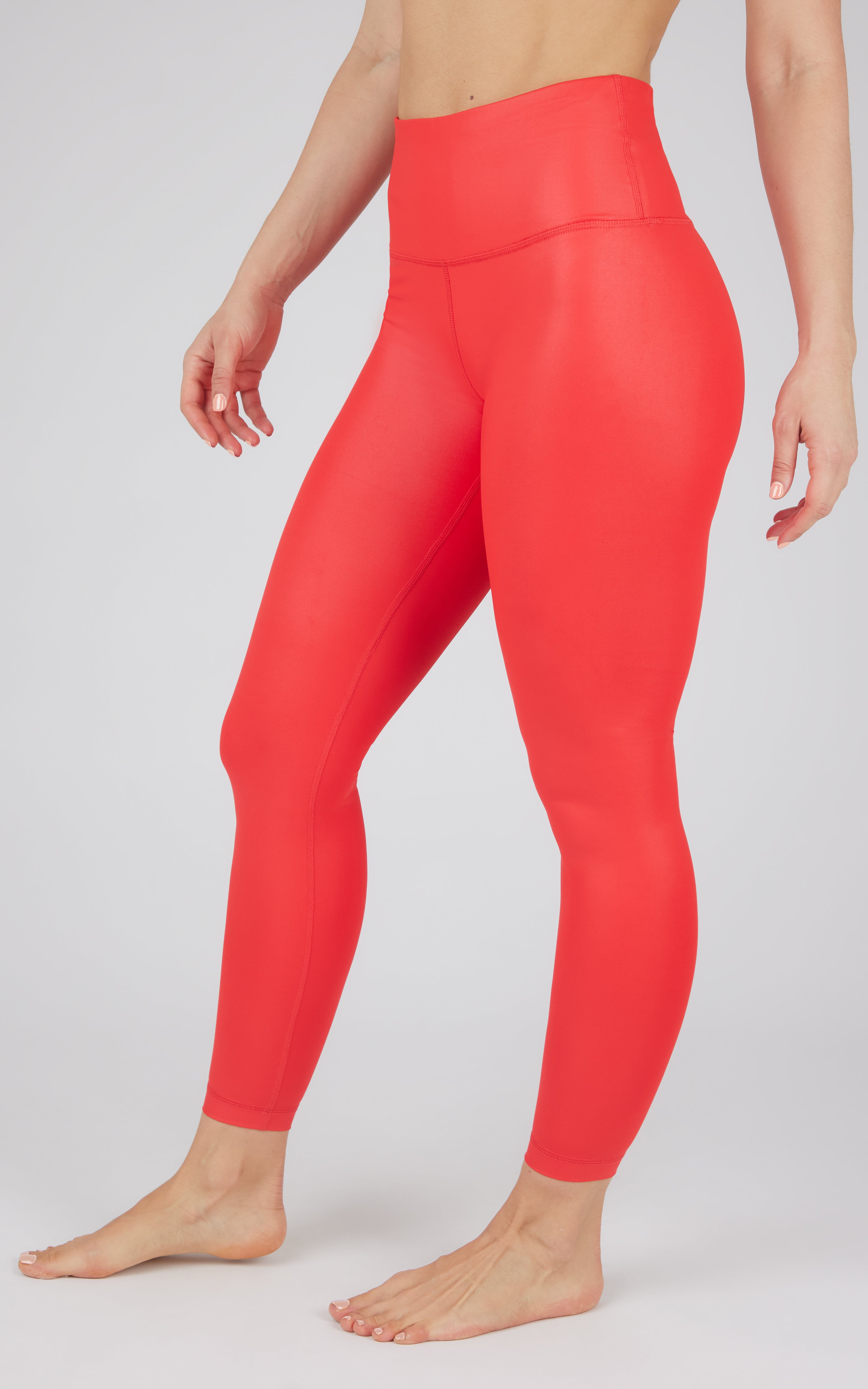 Interlink Faux Leather High Waist Cire Ankle Legging