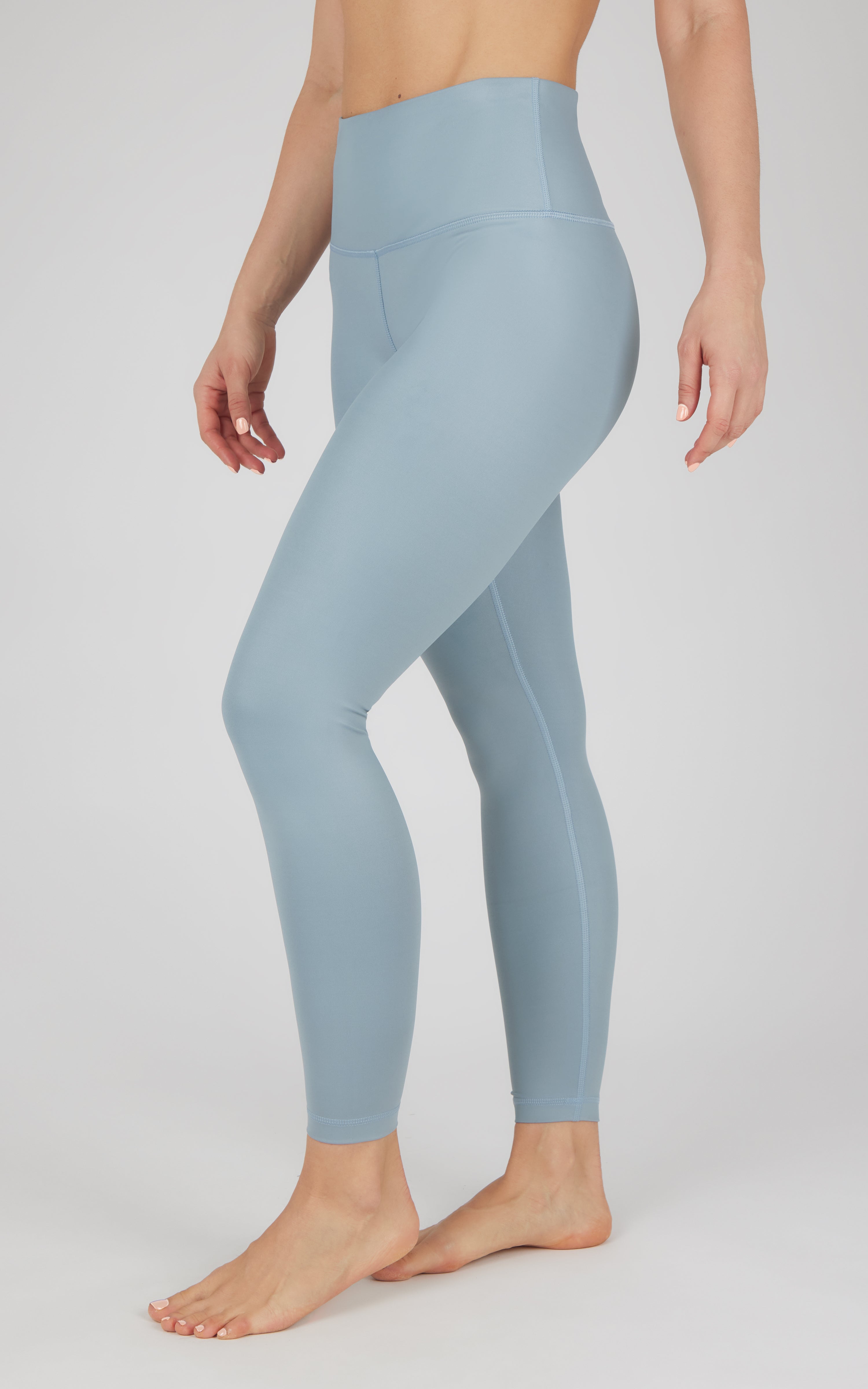 Interlink Faux Leather High Waist Cire Ankle Legging