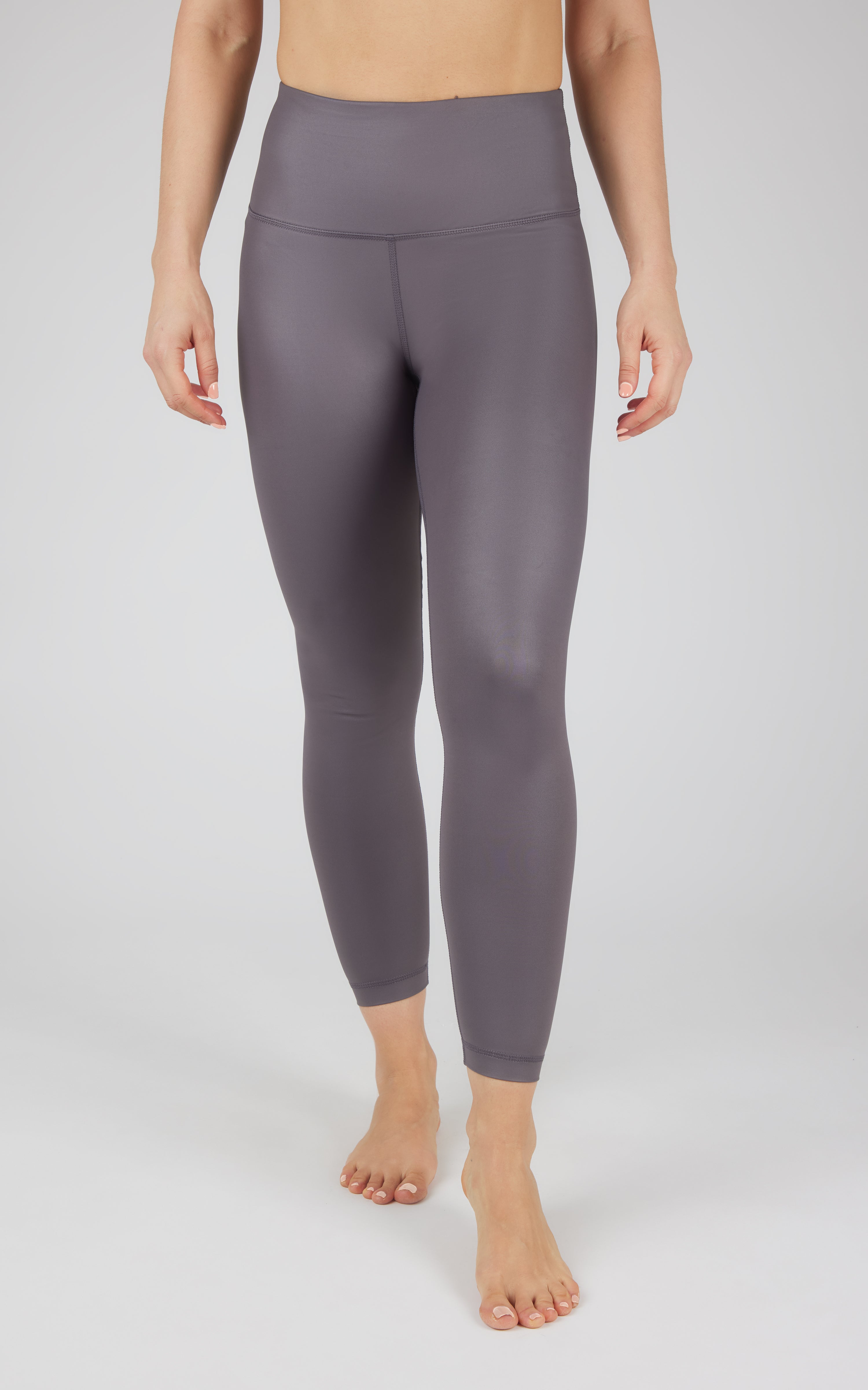 Interlink Faux Leather High Waist Cire Ankle Legging