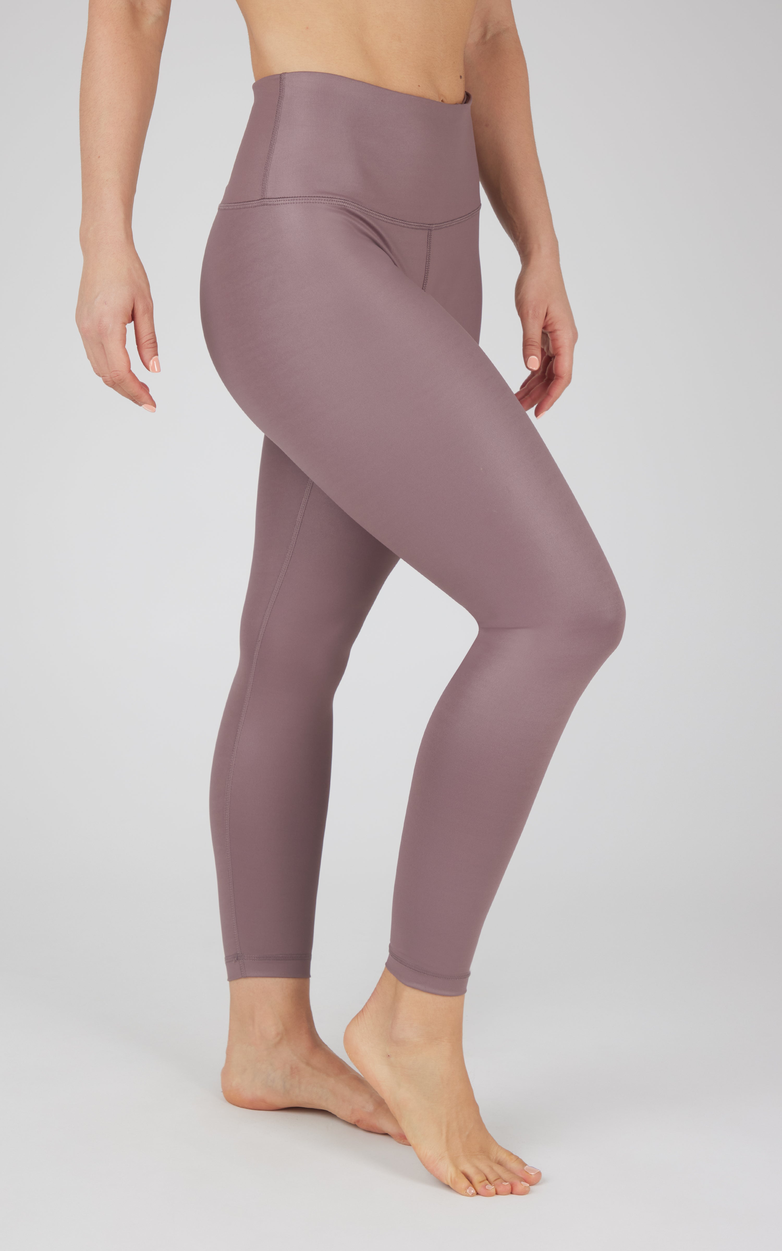 Interlink Faux Leather High Waist Cire Ankle Legging