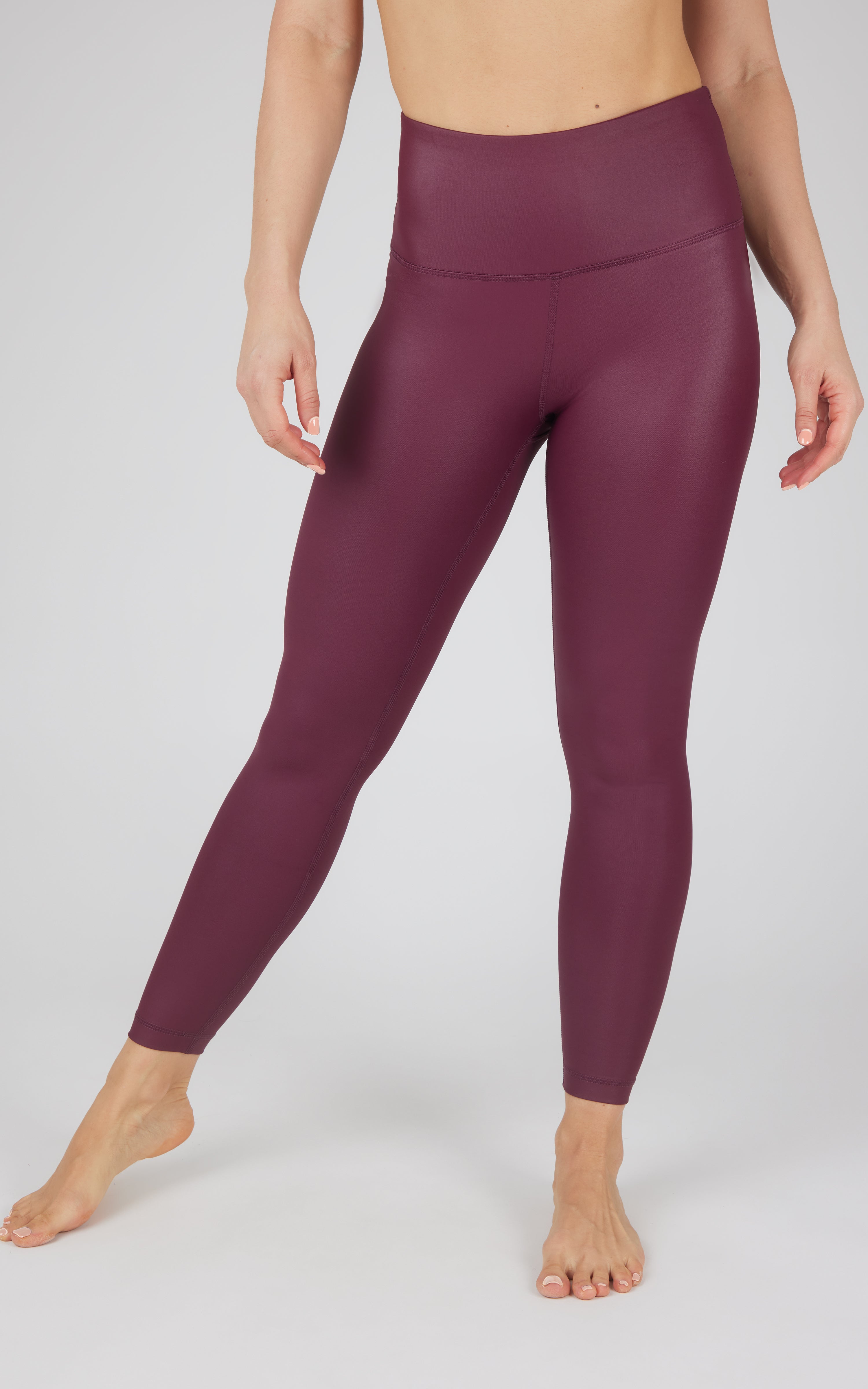 Interlink Faux Leather High Waist Cire Ankle Legging