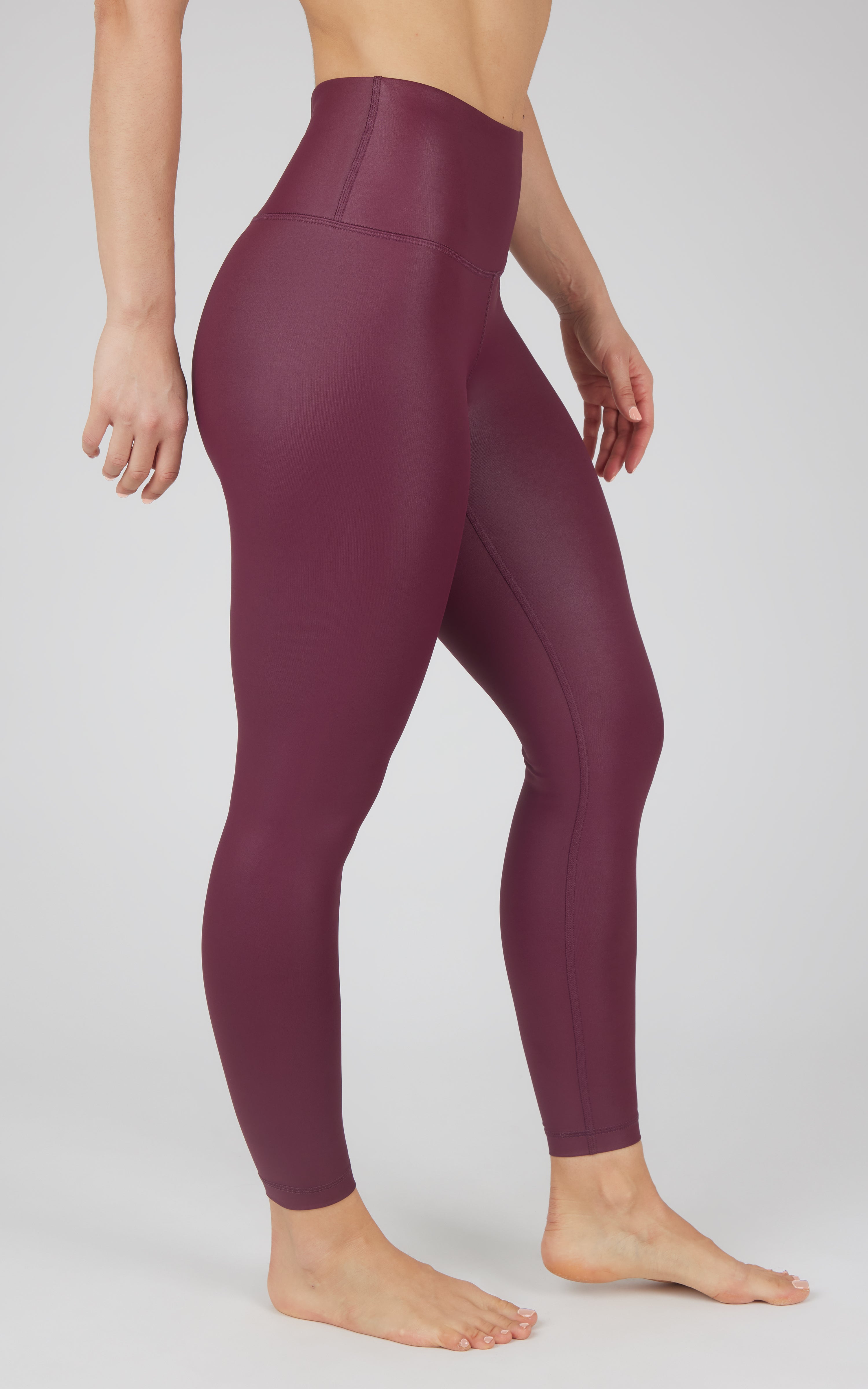 Interlink Faux Leather High Waist Cire Ankle Legging