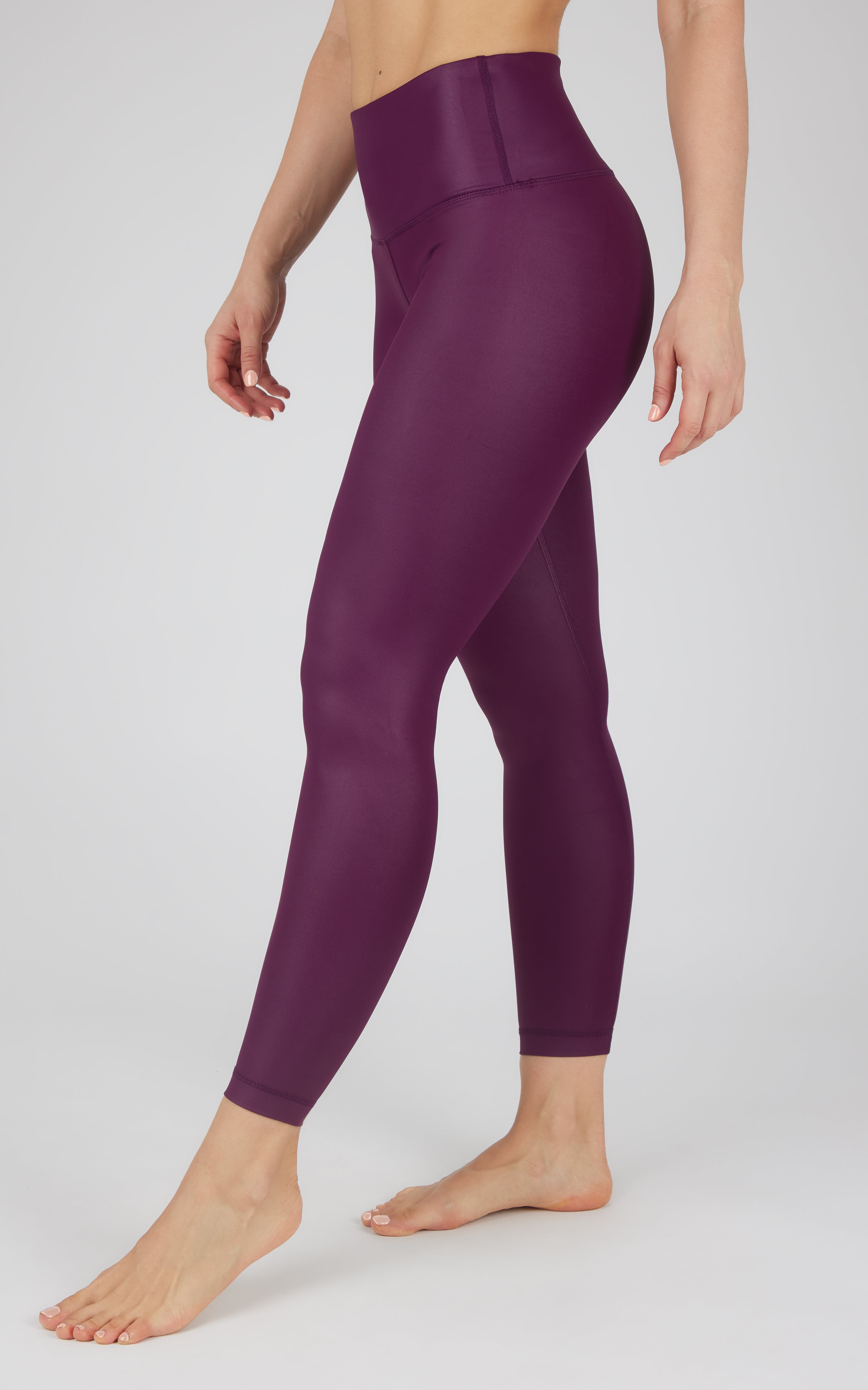 Interlink Faux Leather High Waist Cire Ankle Legging