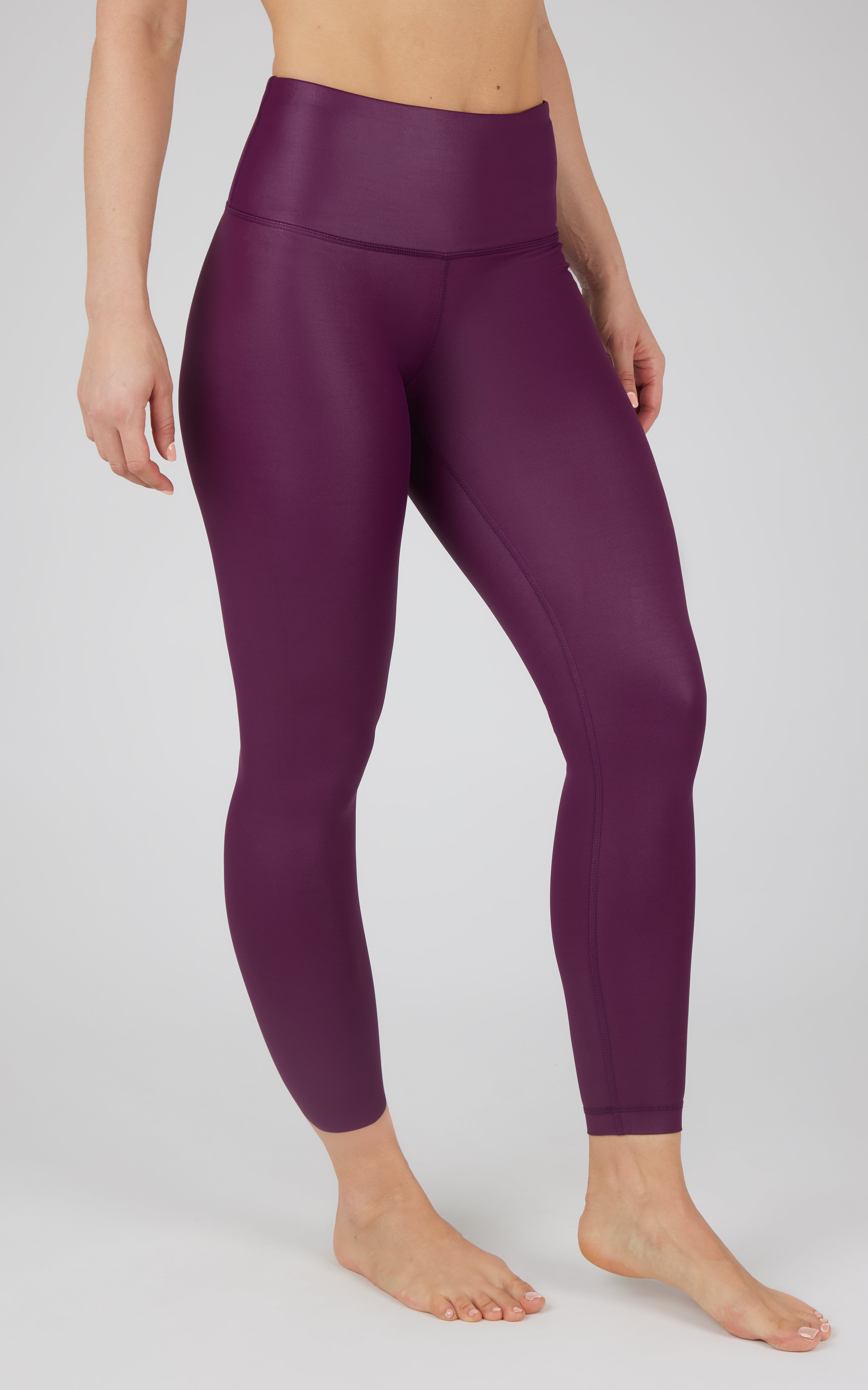 Interlink Faux Leather High Waist Cire Ankle Legging