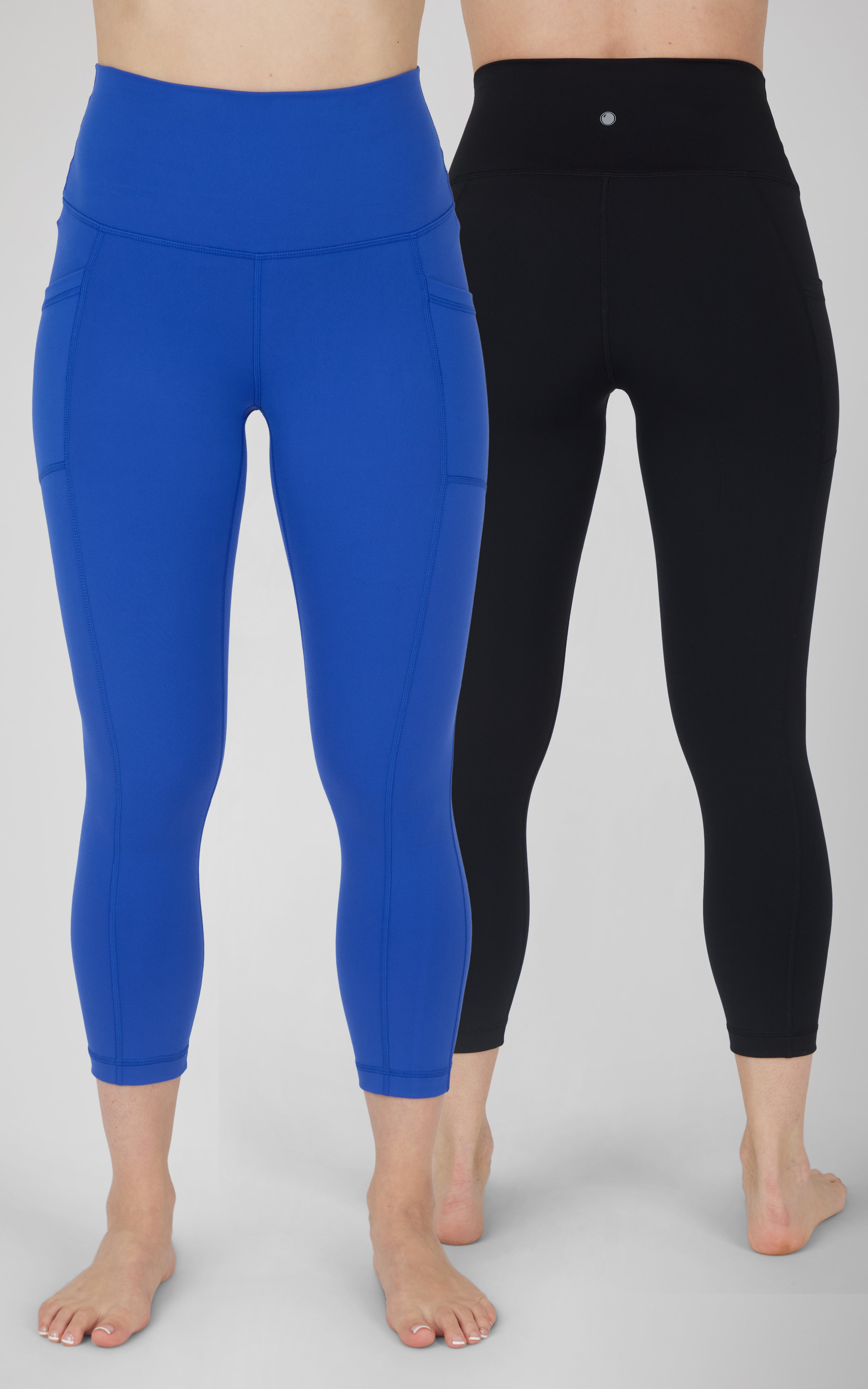 2 Pack Interlock  High Waist Side Pocket Capri and Classic Capri