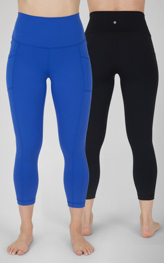 2 Pack Interlock  High Waist Side Pocket Capri and Classic Capri