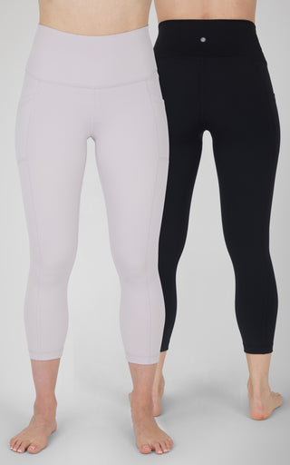 2 Pack Interlock  High Waist Side Pocket Capri and Classic Capri