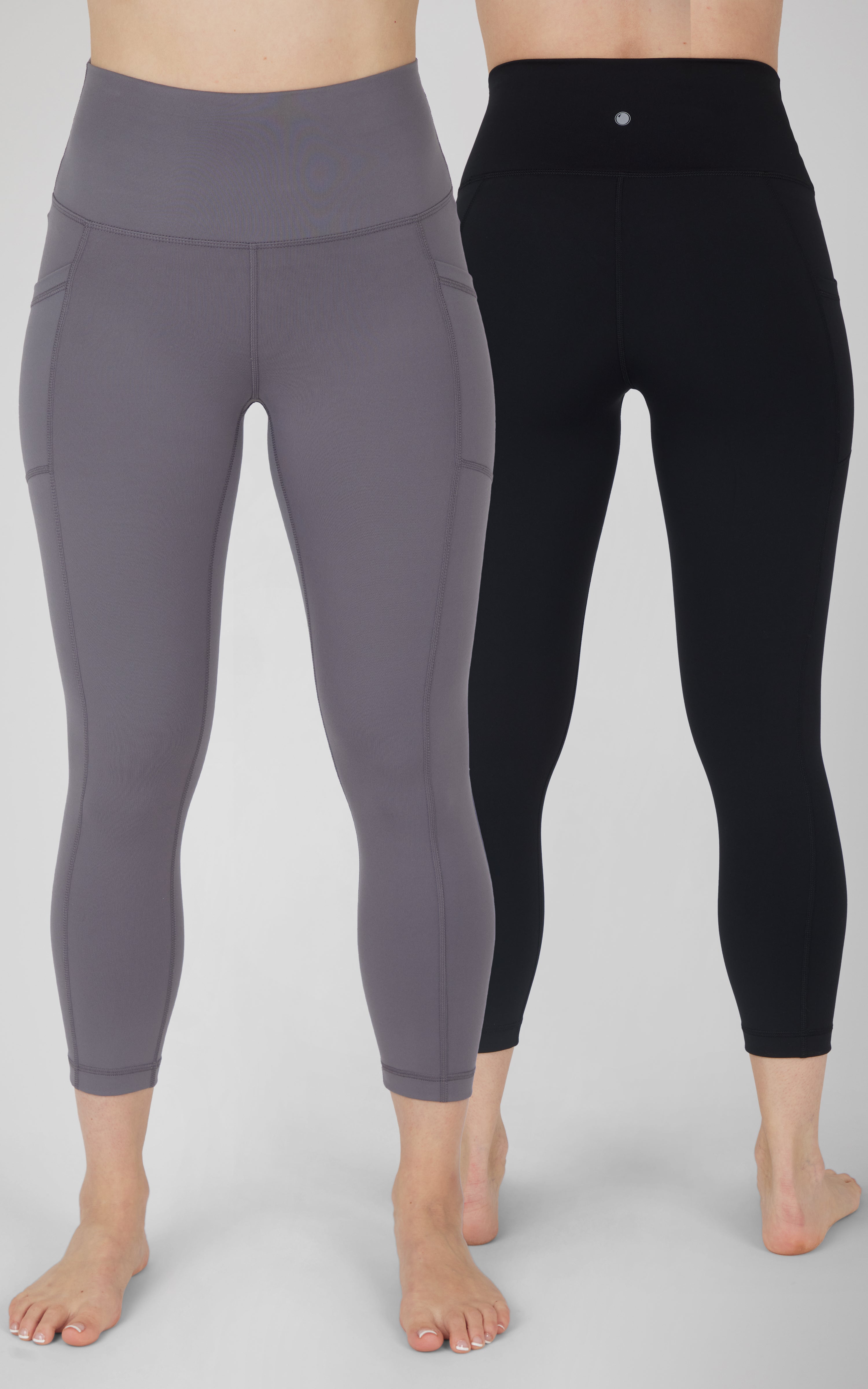 2 Pack Interlock  High Waist Side Pocket Capri and Classic Capri