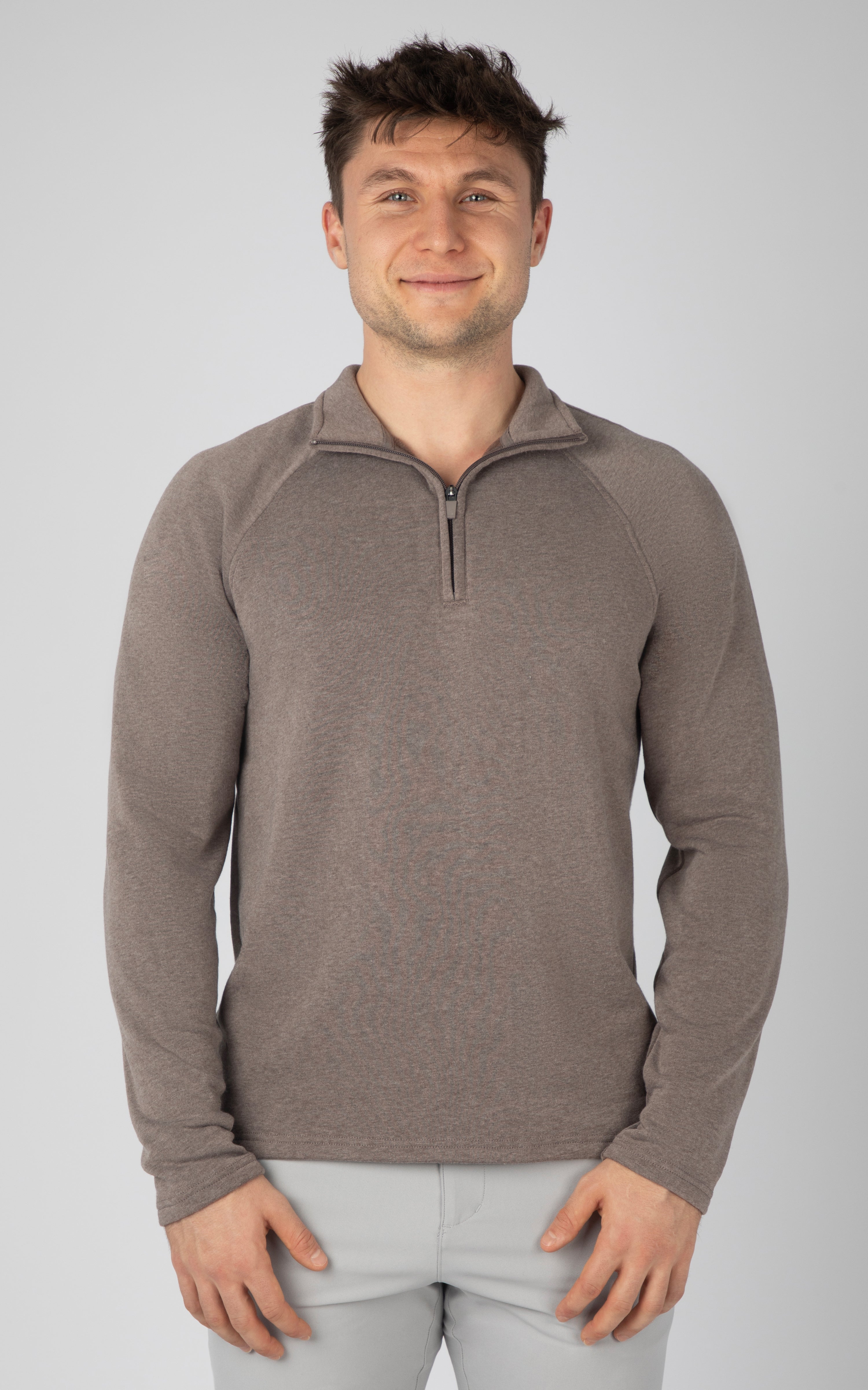 Grey mens half discount zip