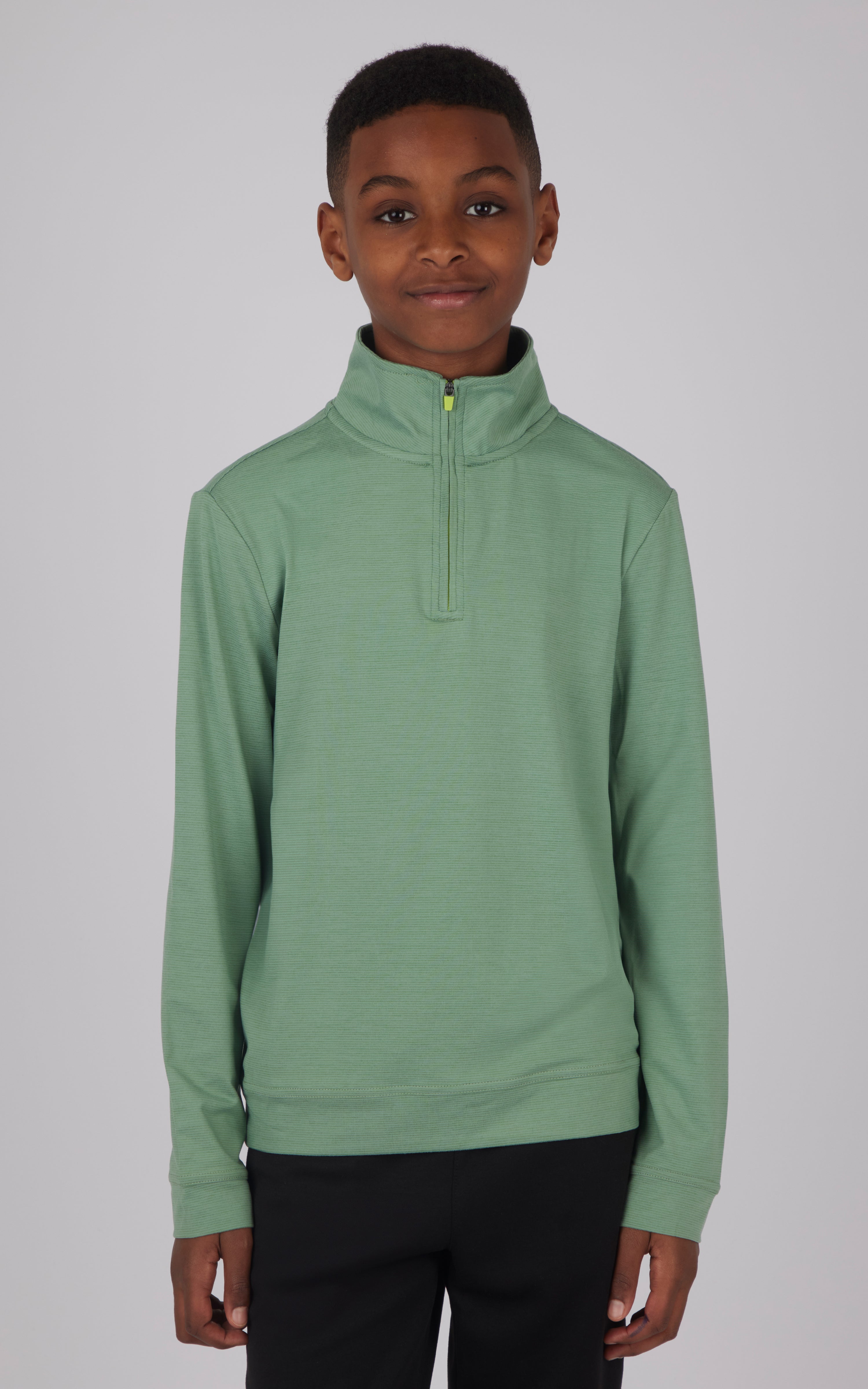 Big Boys Quarter Zip Pullover Sweatshirt with Contrast Zipper