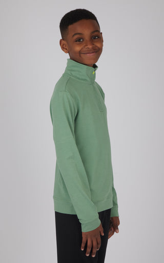 Big Boys Quarter Zip Pullover Sweatshirt with Contrast Zipper