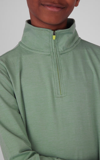 Big Boys Quarter Zip Pullover Sweatshirt with Contrast Zipper