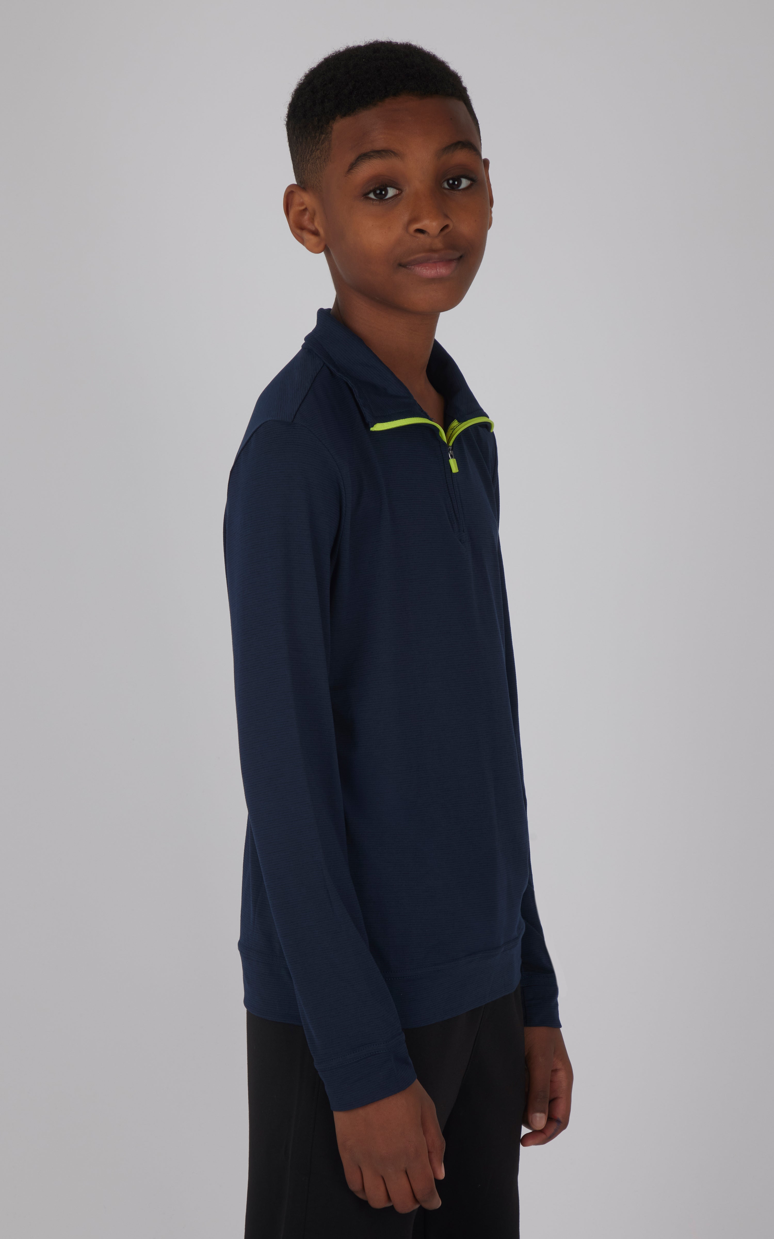 Big Boys Quarter Zip Pullover Sweatshirt with Contrast Zipper