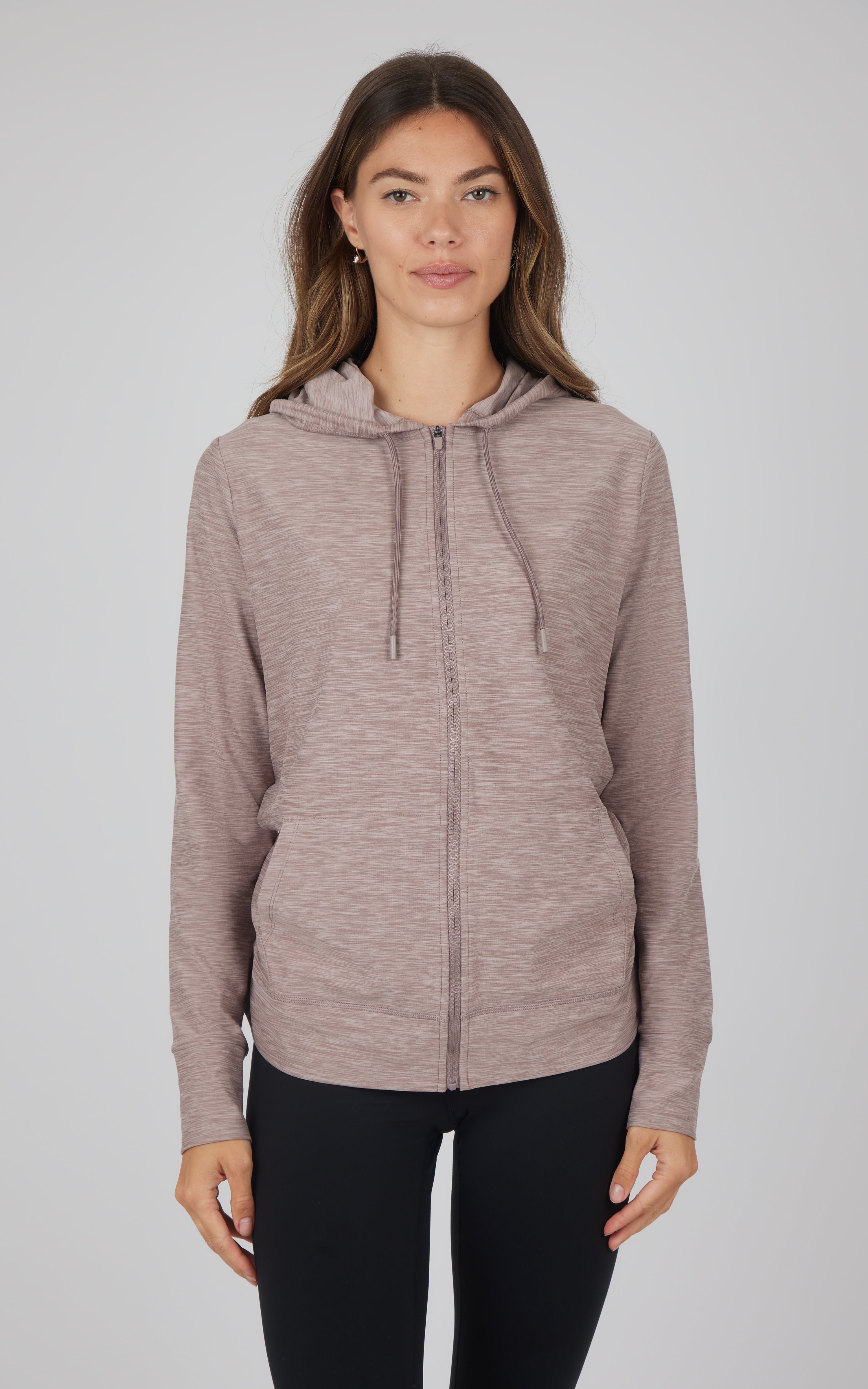 Maternity Heather Lux Full Zip Hooded Jacket