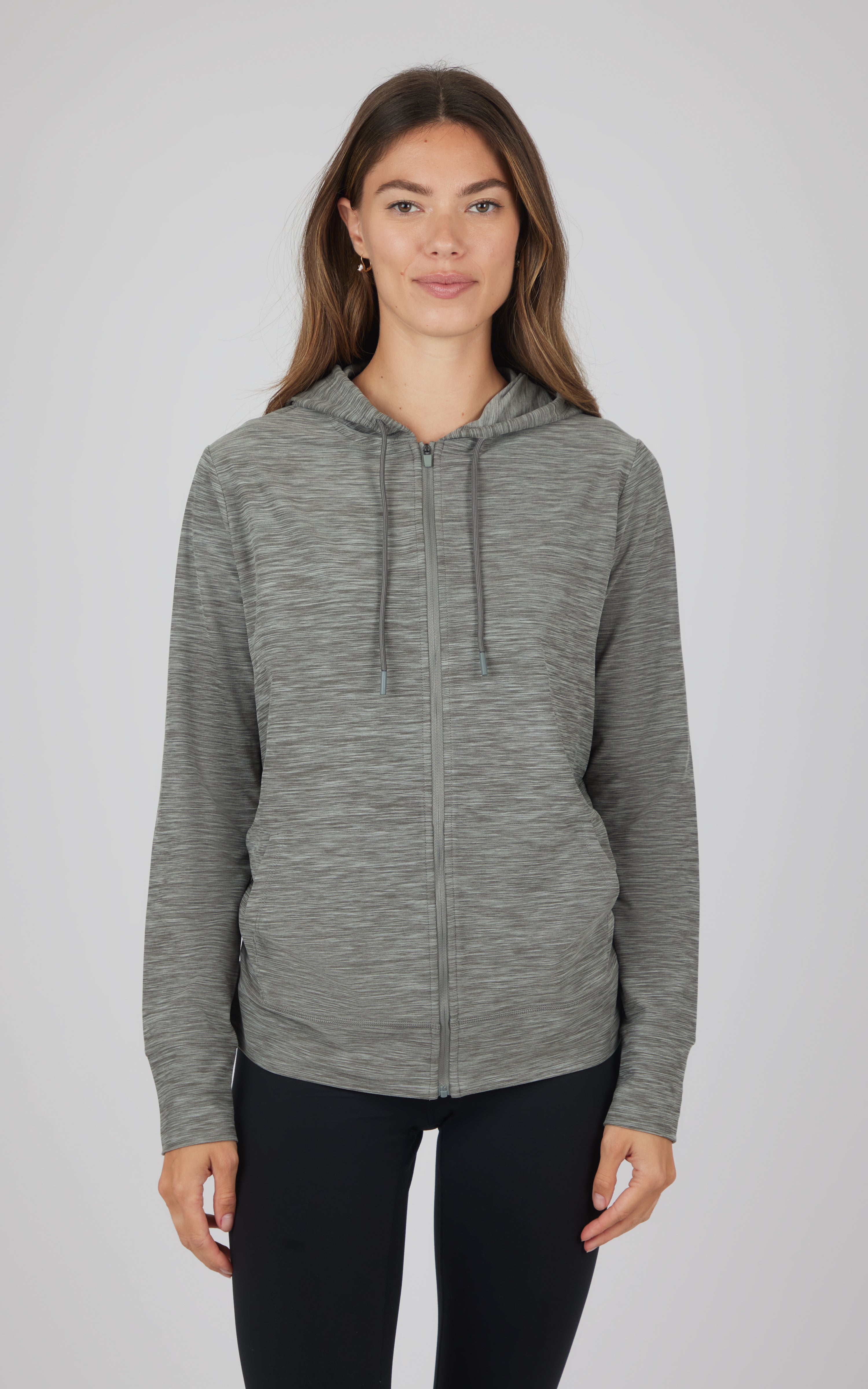 Maternity Heather Lux Full Zip Hooded Jacket