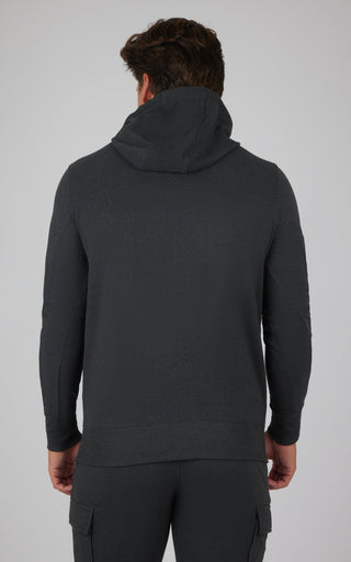 Mens Ultra Melange Fleece Damson Crew Neck Hoodie