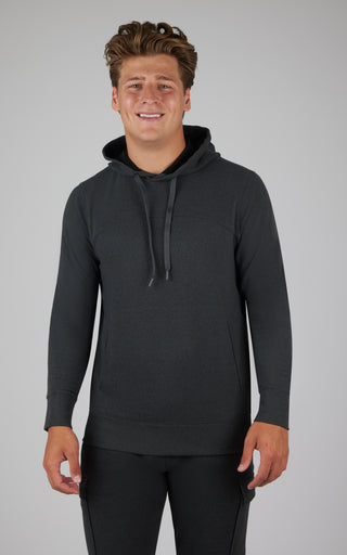 Mens Ultra Melange Fleece Damson Crew Neck Hoodie