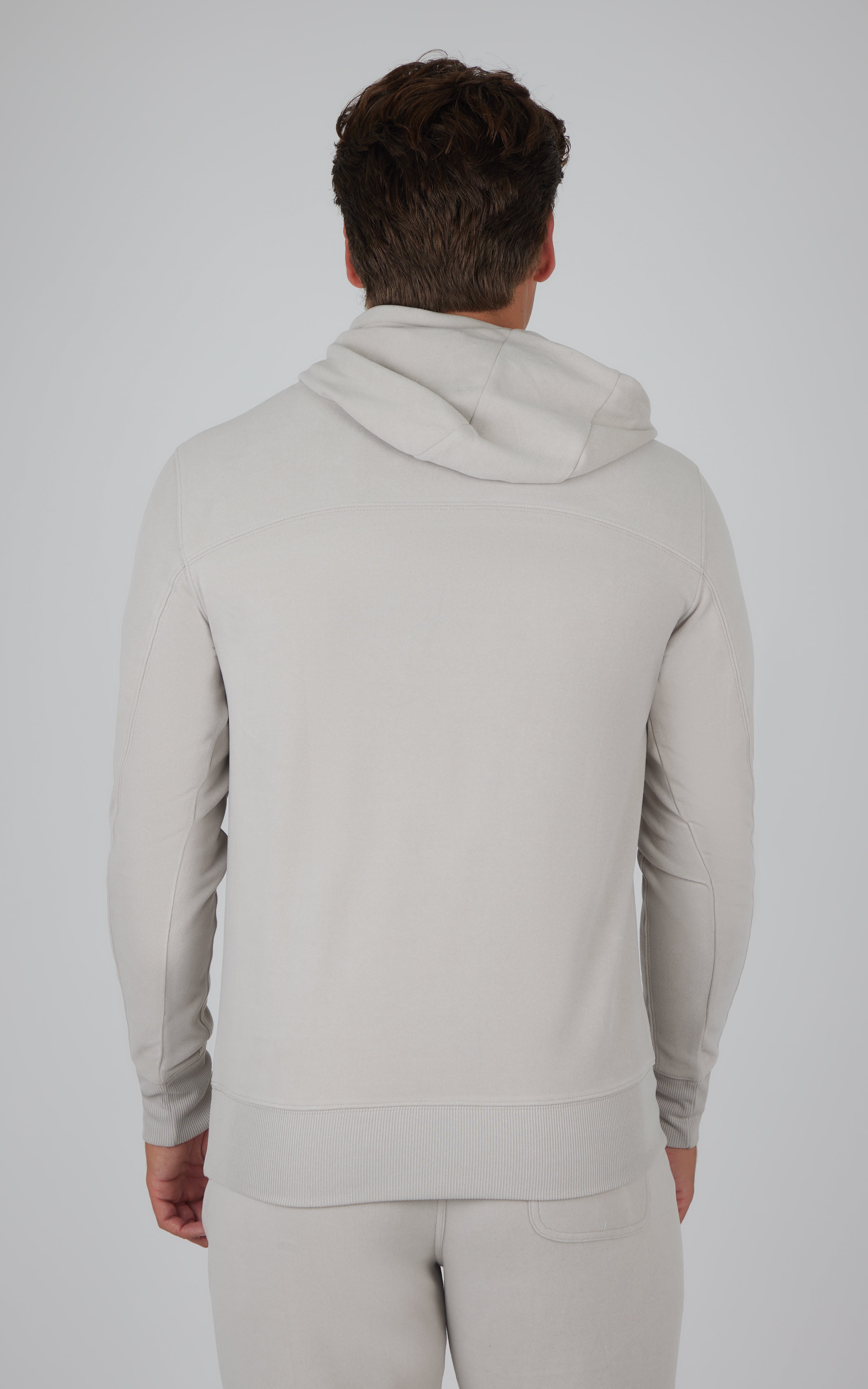 Mens Ultra Melange Fleece Damson Crew Neck Hoodie