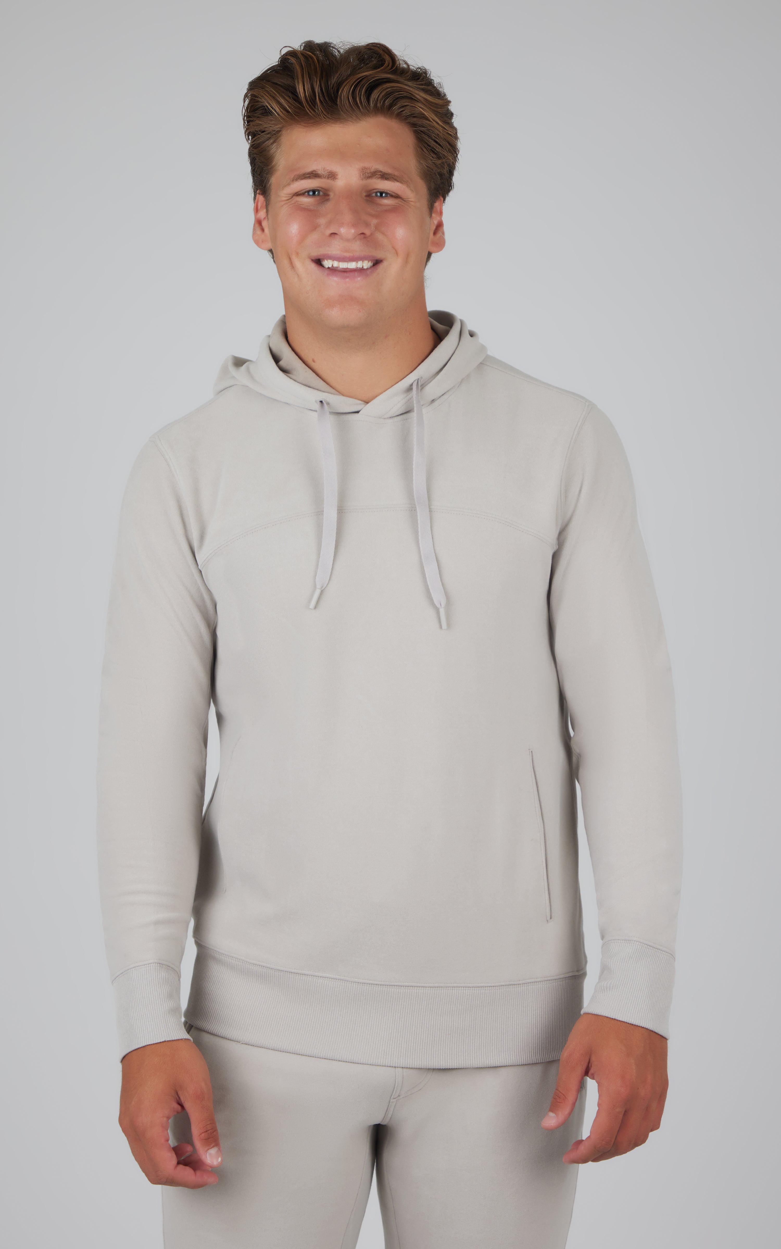 Mens Ultra Melange Fleece Damson Crew Neck Hoodie