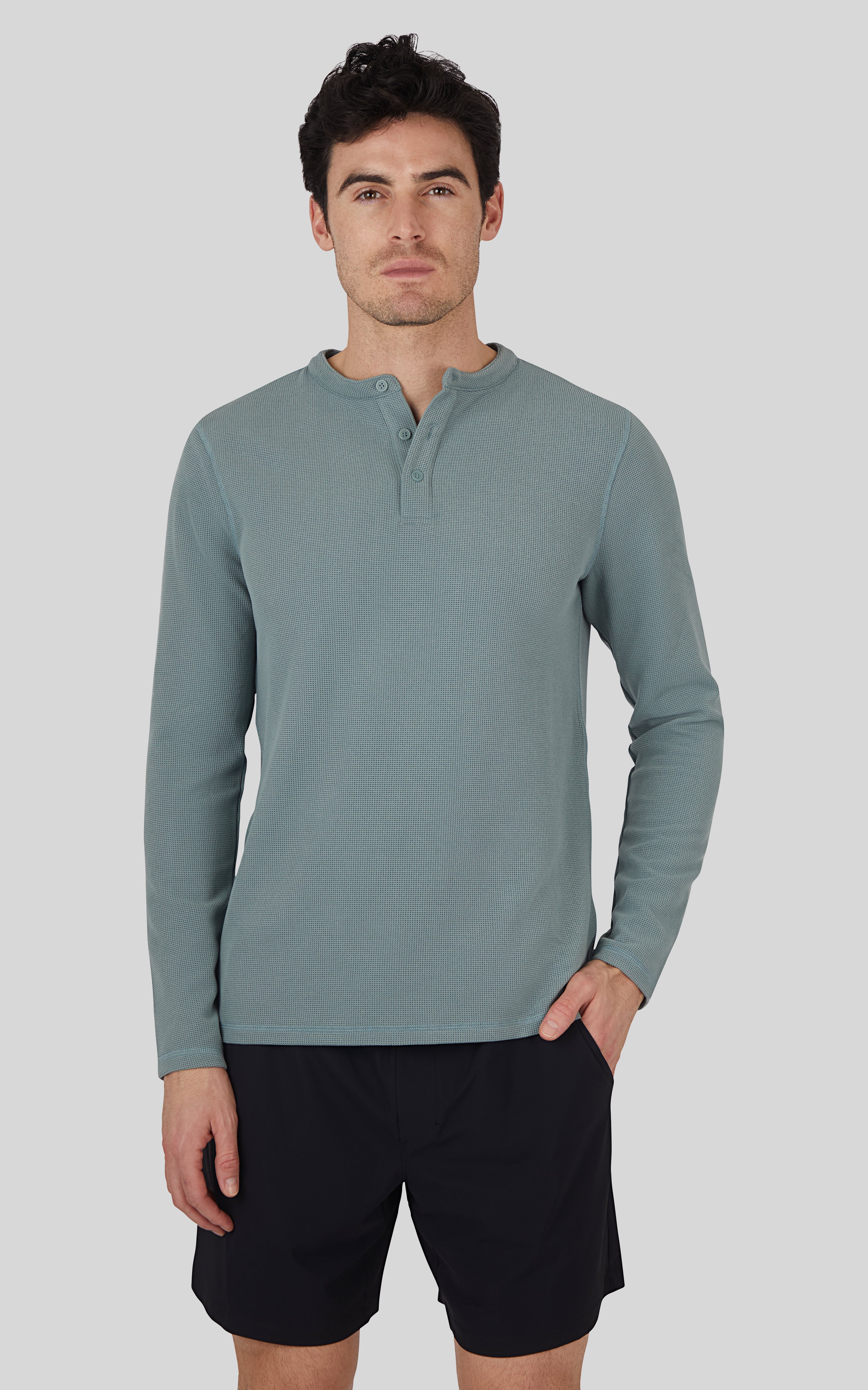 Mens Supreme Airtech Long Sleeve Henley Shirt - LSM92938 – 90 Degree by  Reflex