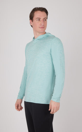 Mens Cationic Layback Long Sleeve Hooded Shirt