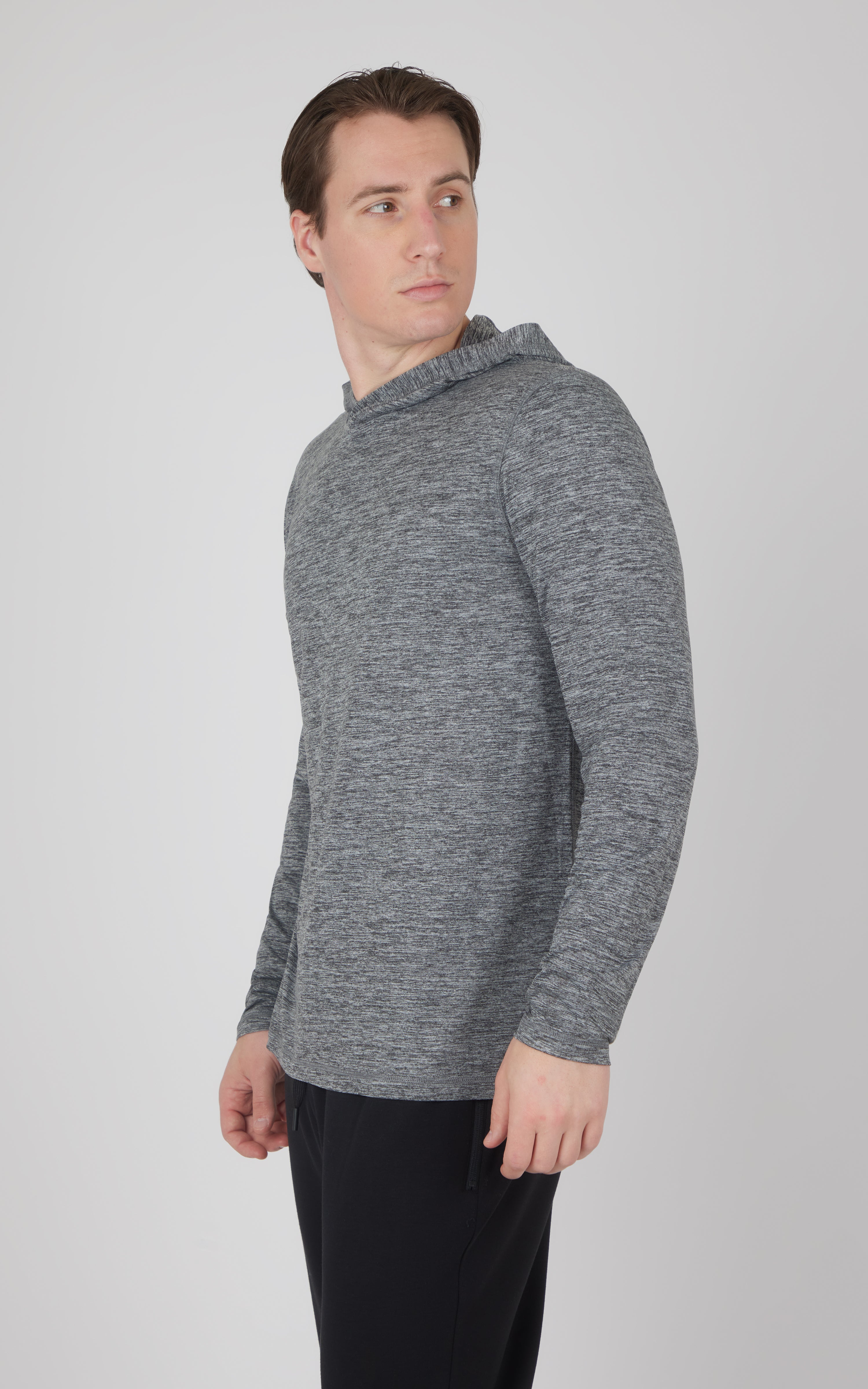 Mens Cationic Layback Long Sleeve Hooded Shirt