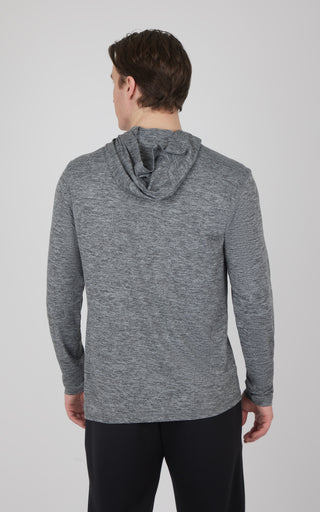 Mens Cationic Layback Long Sleeve Hooded Shirt