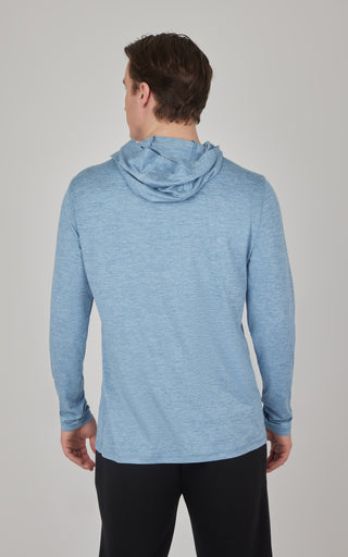 Mens Cationic Layback Long Sleeve Hooded Shirt