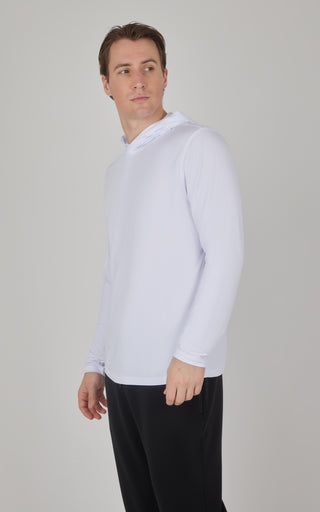 Mens Cationic Layback Long Sleeve Hooded Shirt