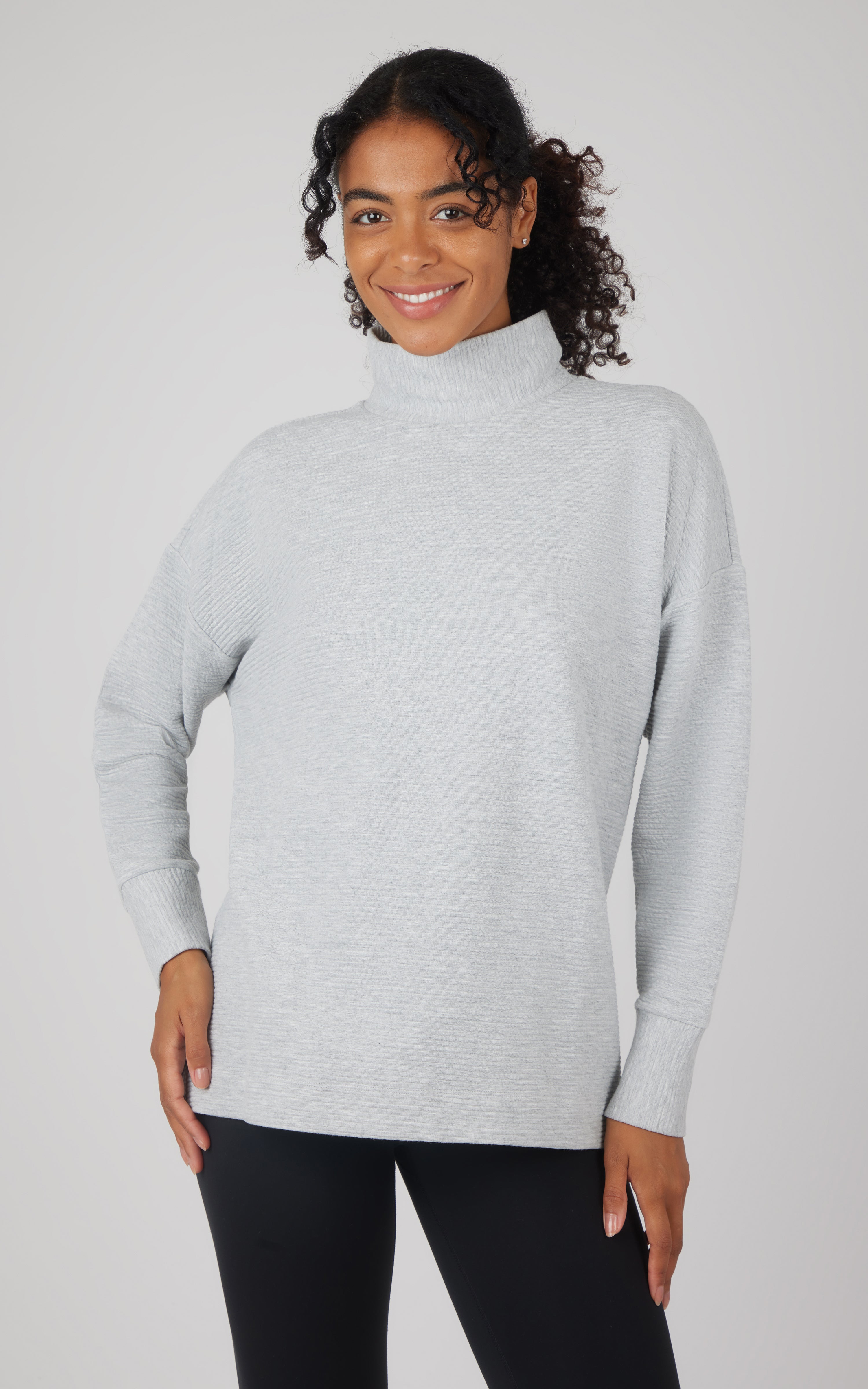 Funnel neck tunic sweatshirt sale