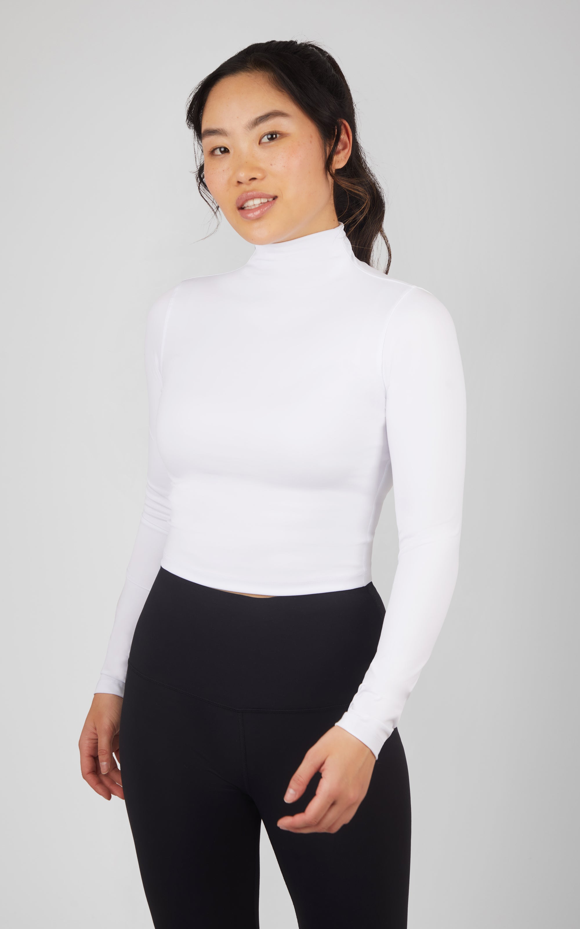 2 Pack Zenly Evelyn Long Sleeve Mock Neck Crop Top Lsy92888 2pk 90