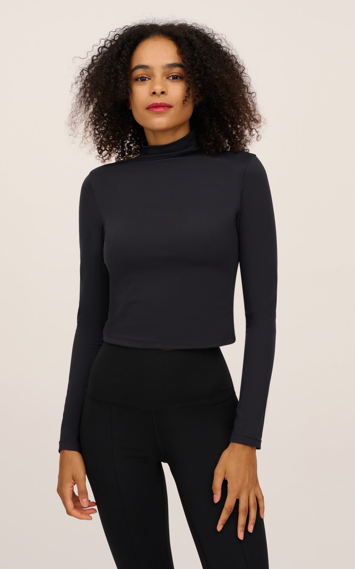 2 Pack Zenly Evelyn Long Sleeve Mock Neck Crop Top Lsy92888 2pk 90