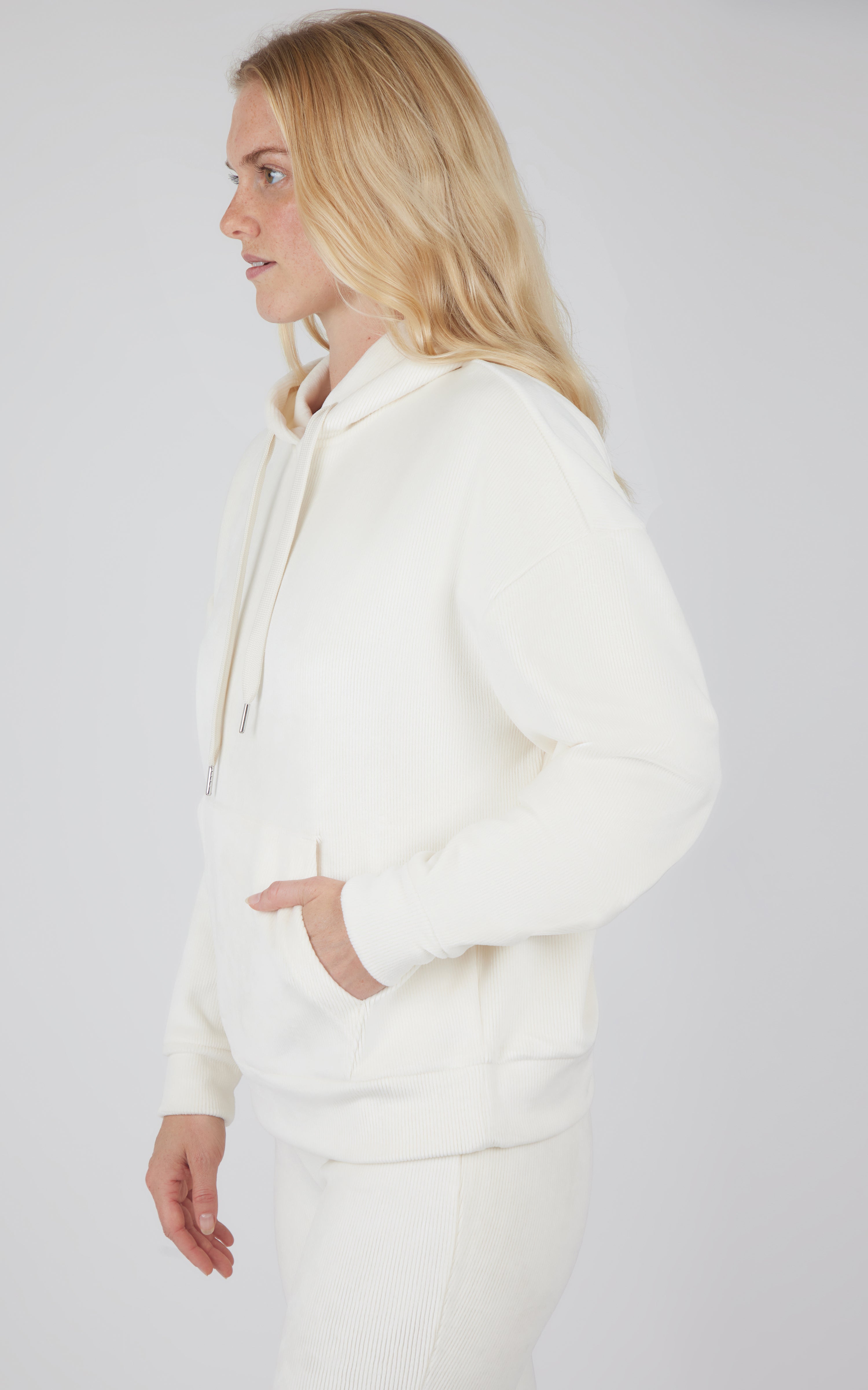 Dreamy VelourRibbed Year Round Pullover Hoodie