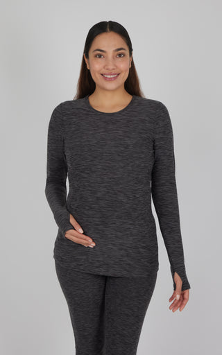 Maternity Two Tone Heather Gentle Embrace Long Sleeve Top