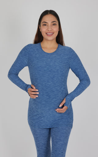 Maternity Two Tone Heather Gentle Embrace Long Sleeve Top