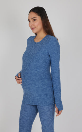 Maternity Two Tone Heather Gentle Embrace Long Sleeve Top