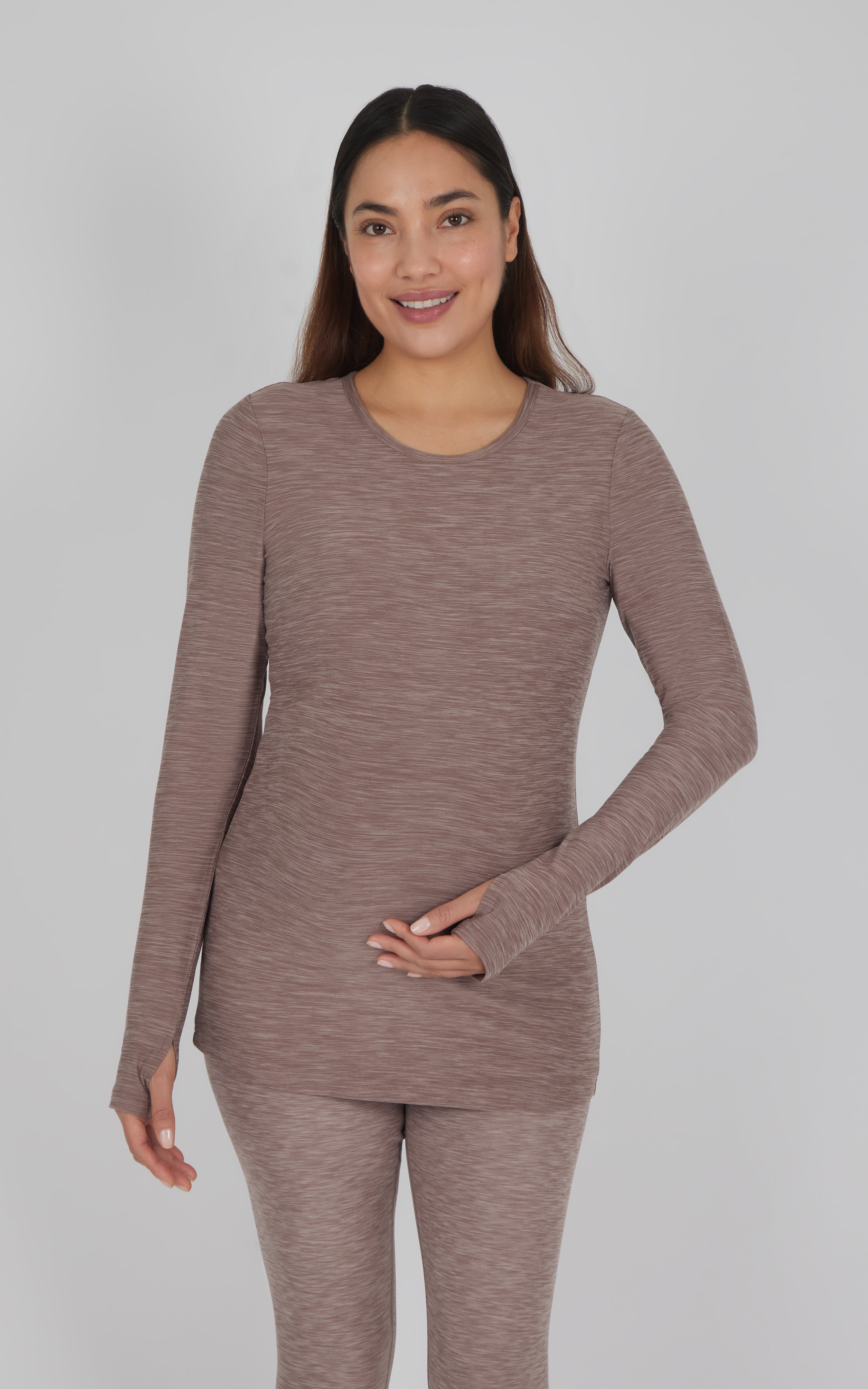 Maternity Two Tone Heather Gentle Embrace Long Sleeve Top