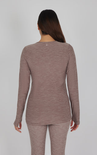 Maternity Two Tone Heather Gentle Embrace Long Sleeve Top