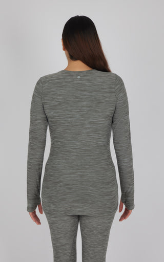 Maternity Two Tone Heather Gentle Embrace Long Sleeve Top