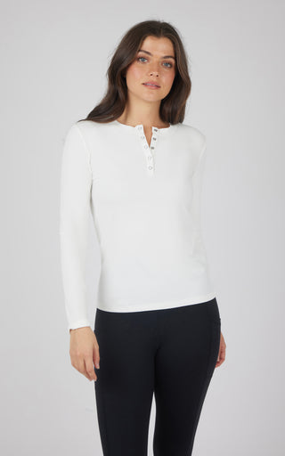 Heavenly Rib Valentina Long Sleeve Henley Top